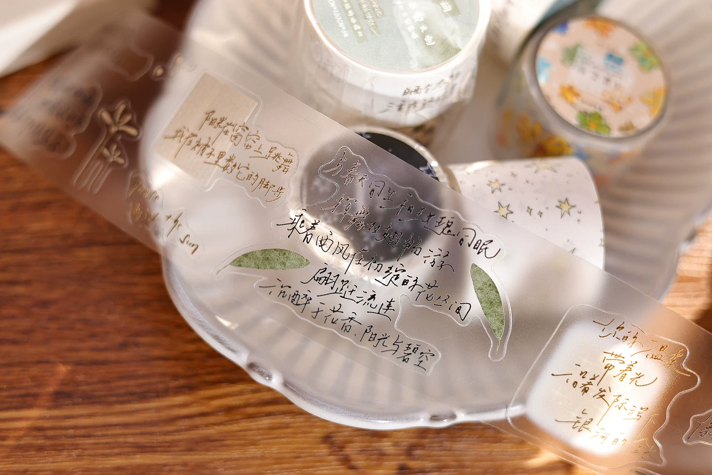 XiaoBaiJia Salt Series【Read Between the Lines】Pre-cut Orginal Design Chinese Text Washi/Pet Tape Light Retro Stickers