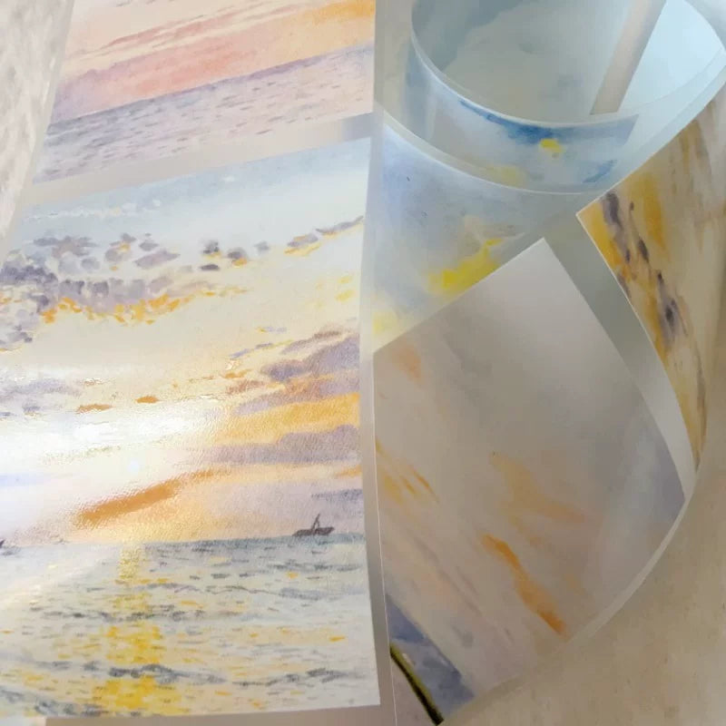 ZaoZao Vol3【Sky Color】Original Design Kiss-Cut Washi PET Tape Stickers,for Scrapbook Supplies,Journaling,Junk Journal,Bullet Journal,Planner Stickers