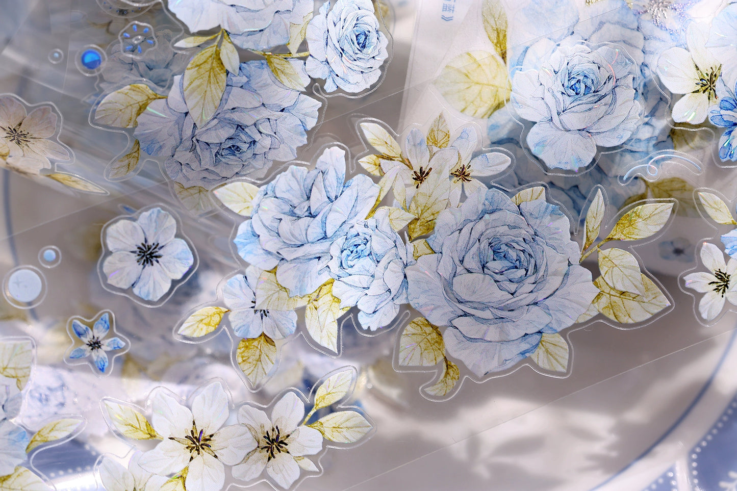 XiaoBaiJia【Jian Shi Blue】Light Retro Orginal Design Washi Pet Tape Landscape Stickers