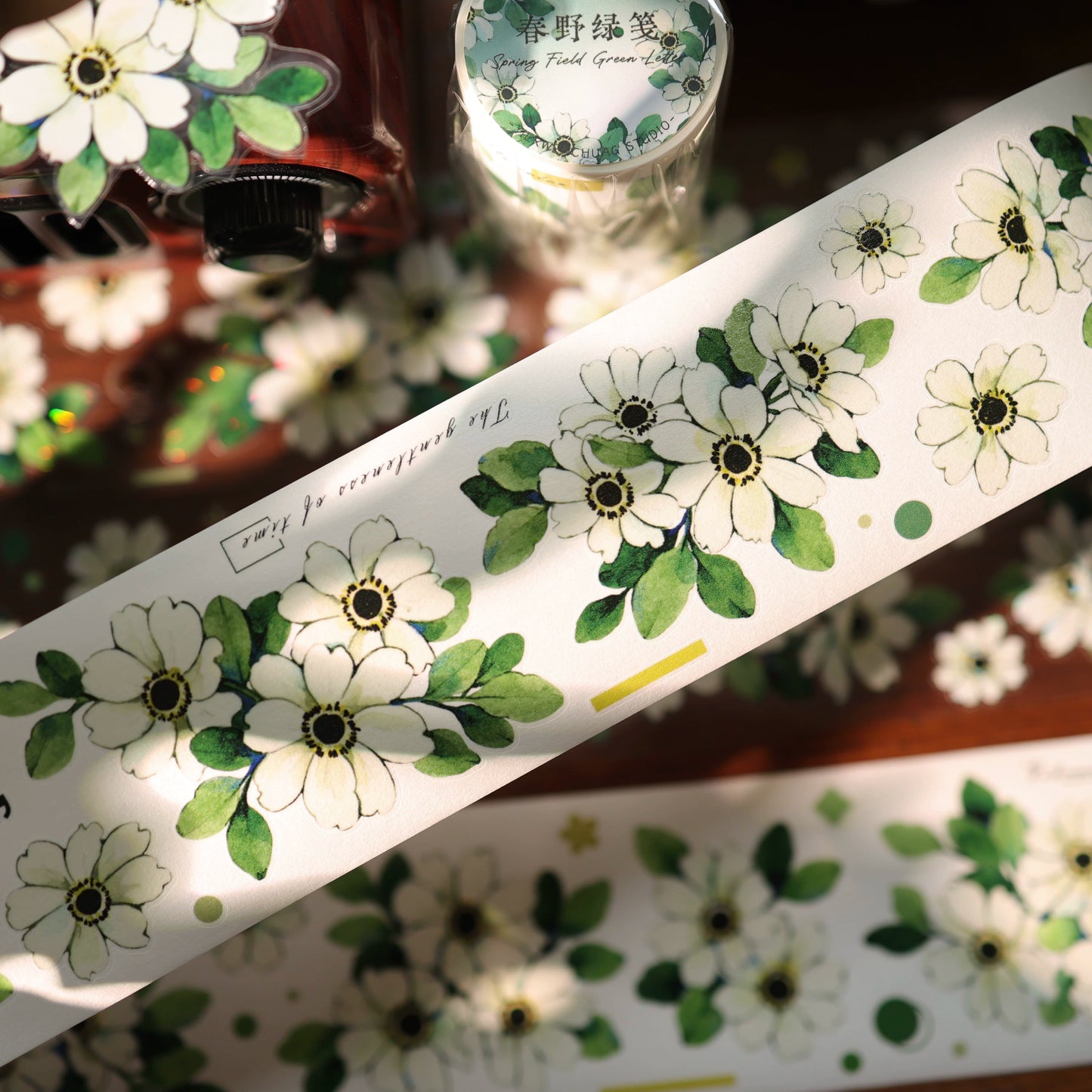 YiEr Vol17【Spring Field Green Letter】Kiss-cut Floral Washi Tape and PET Stickers