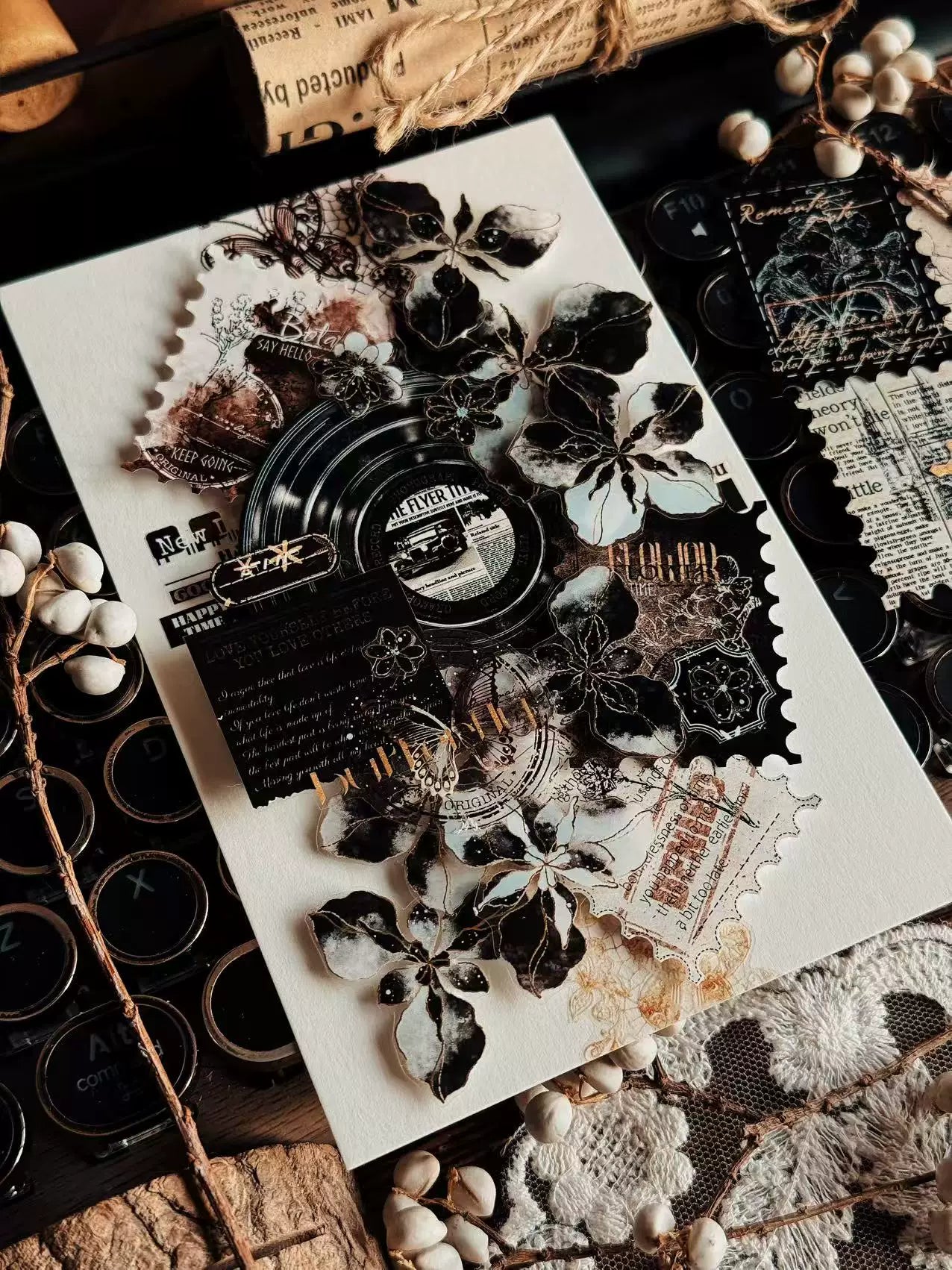 Linlanxi Vol13【Vintage Lace Trim】Original Design Retro Broken Paper Bookkeeping Washi Pet Tape