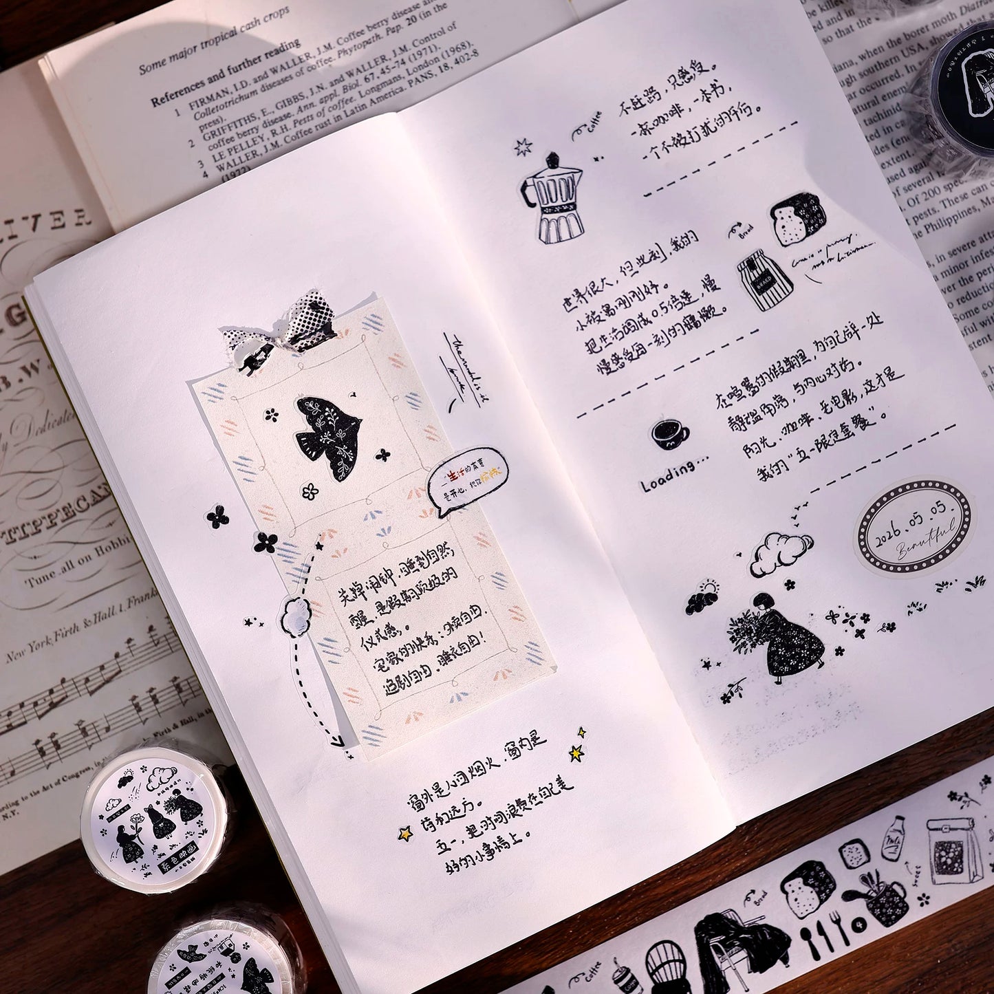 XiaoBaiJia Salt Series【Plain Color Painting】Pre-cut Orginal Design Mall Figures Embellish Washi/Pet Tape Light Retro Stickers