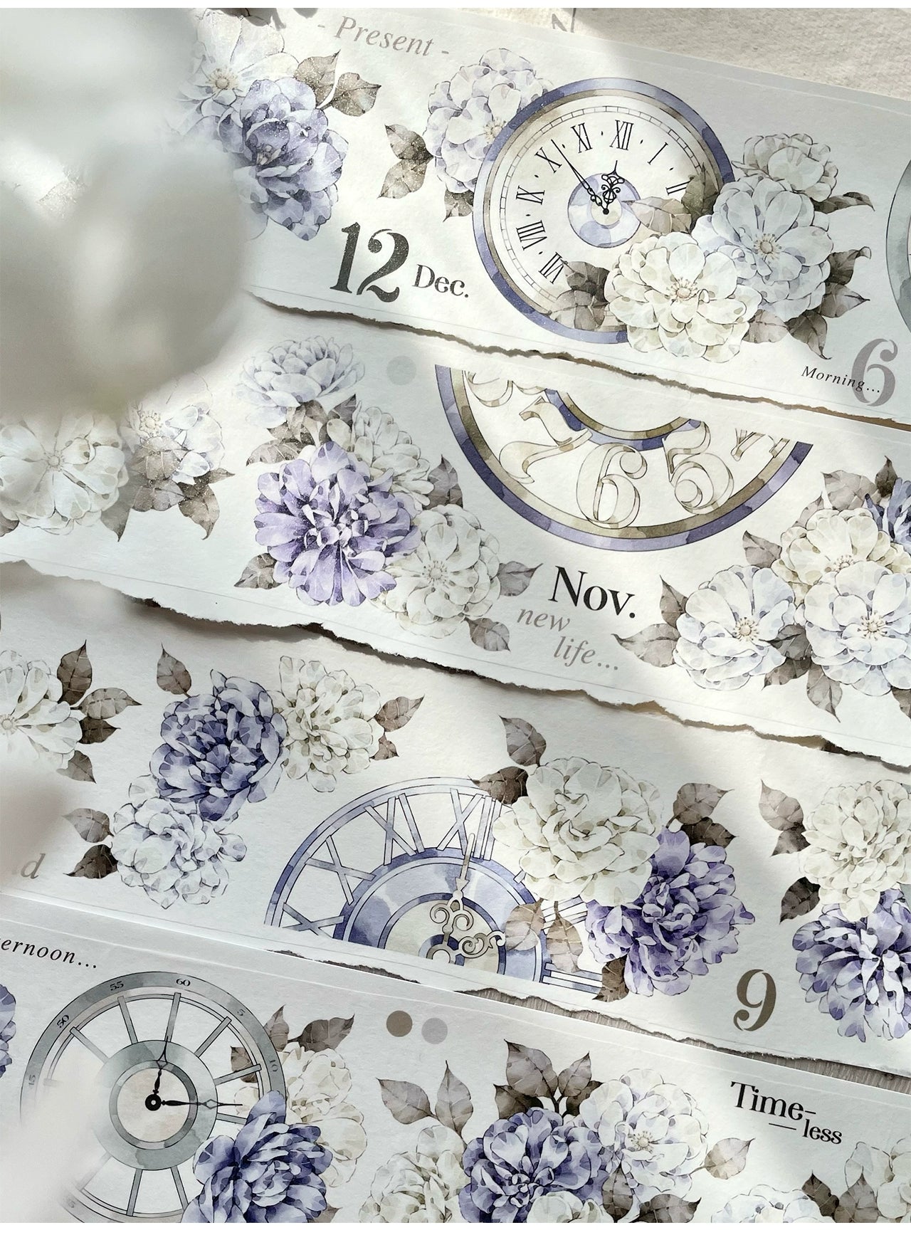 TianCheng-Vol5【Purple Twilight】Floral  Washi/PET Tape,for Scrapbook Supplies,Scrapbook Tape Stickers,Junk Journal Supplies