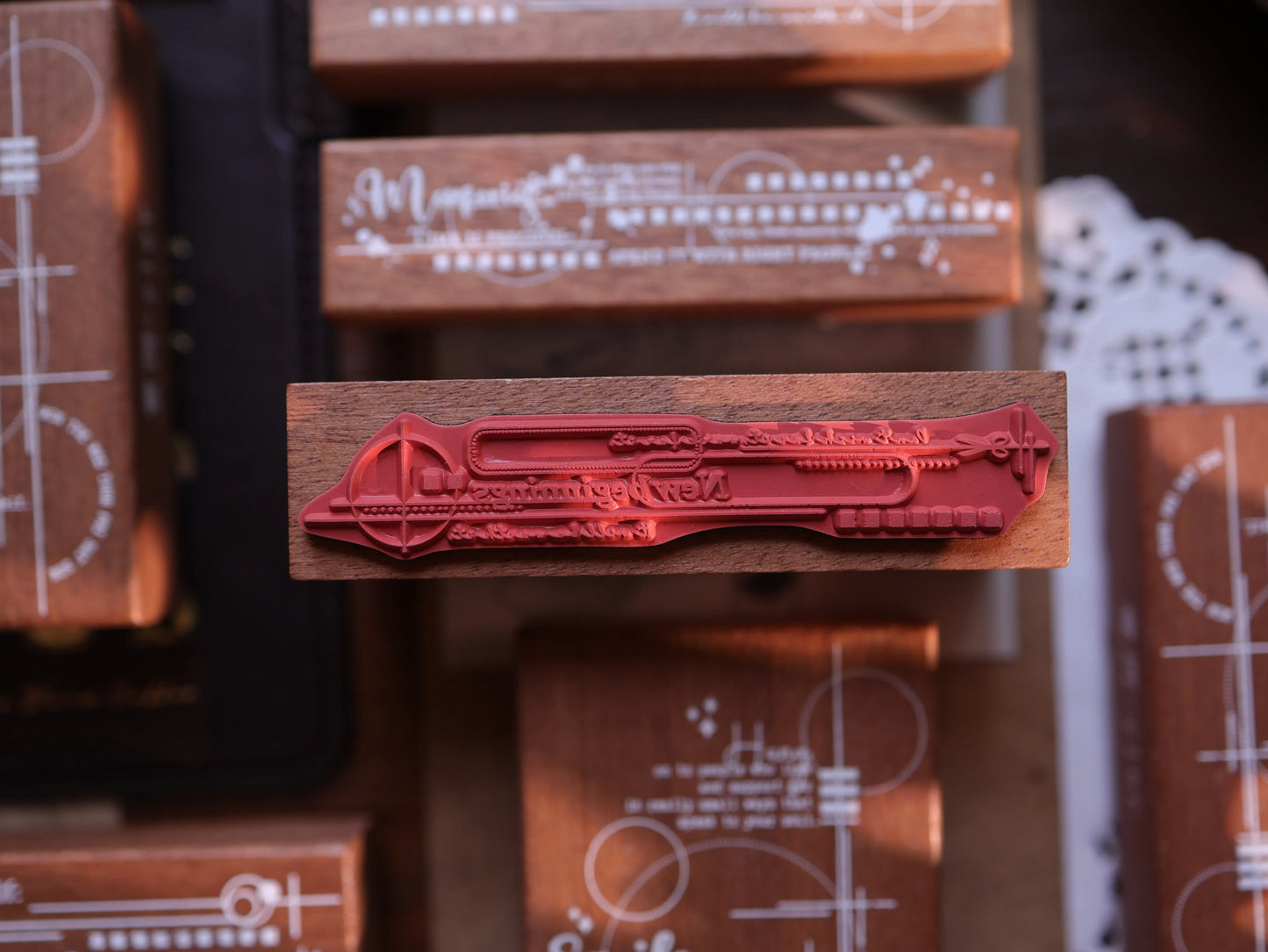 YiEr Vol17【Base Stamp】Imported Maple Red Rubber and Maple Wood Stamp