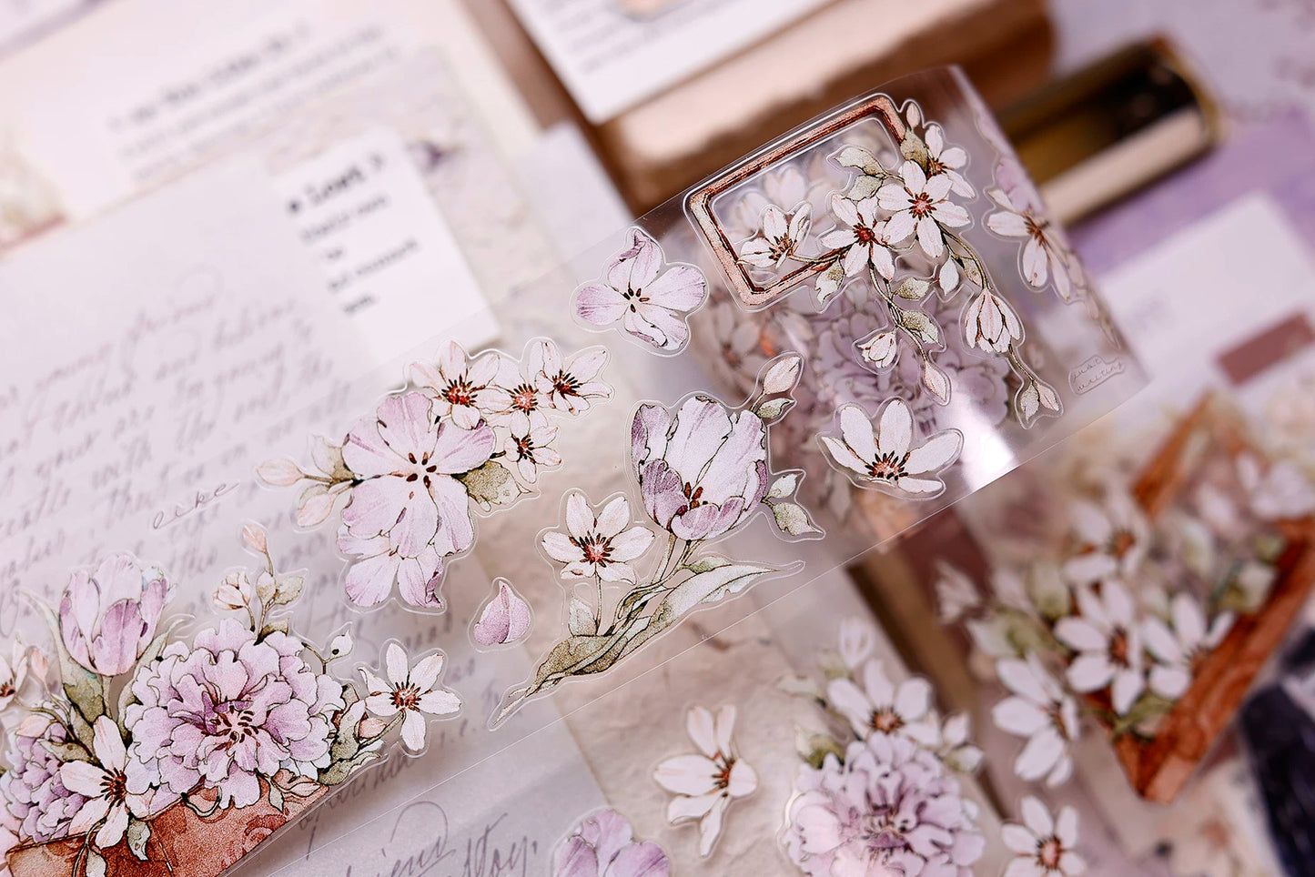 XiaoBaiJia Salt Series【Smoky Purple】Pre-cut Orginal Design Washi/Pet Tape Light Retro Stickers