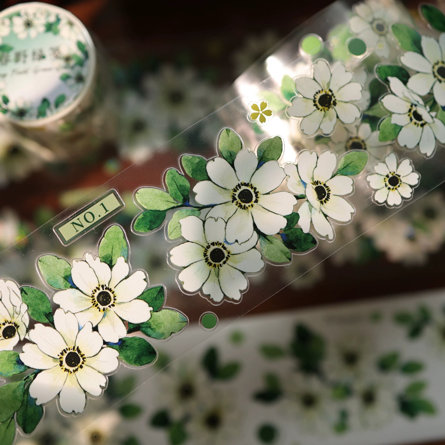 YiEr Vol17【Spring Field Green Letter】Kiss-cut Floral Washi Tape and PET Stickers