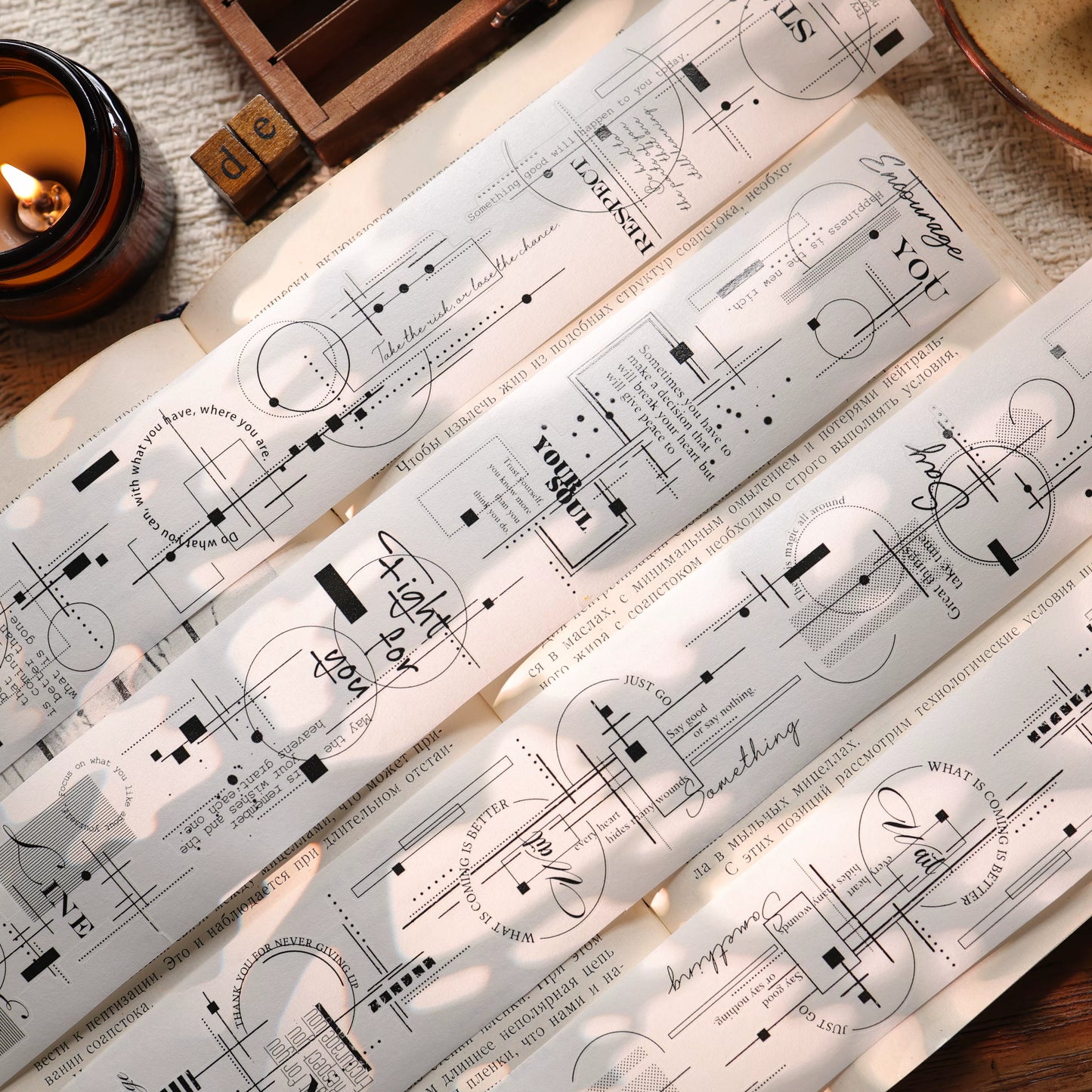 YiEr Vol17【Frames and Lines】Kiss-cut Backgroud Washi Tape and PET Stickers
