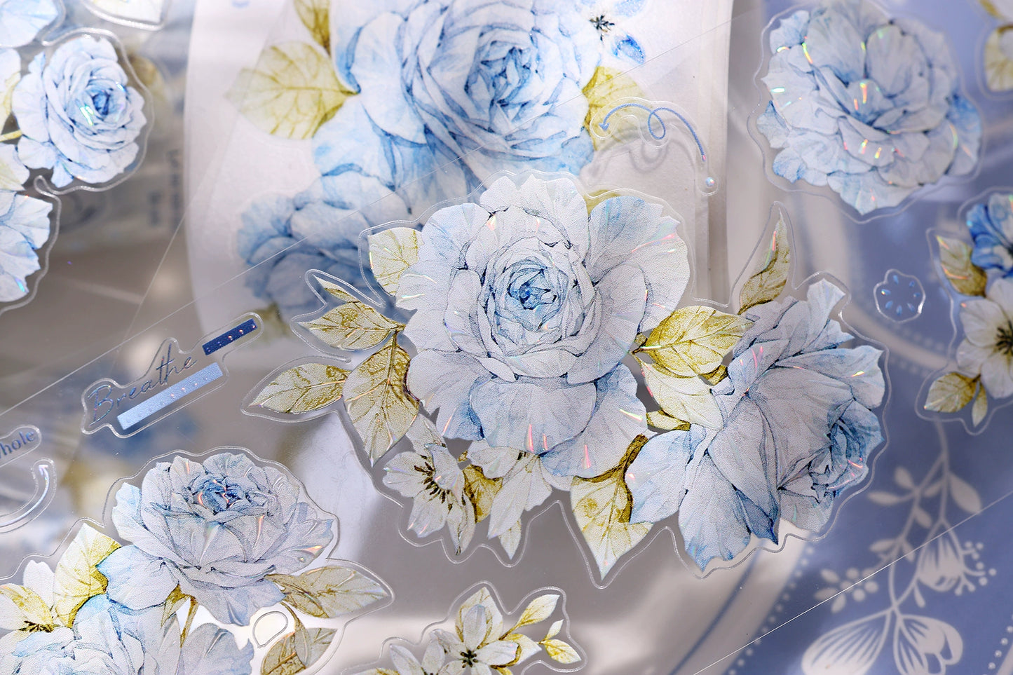 XiaoBaiJia【Jian Shi Blue】Light Retro Orginal Design Washi Pet Tape Landscape Stickers