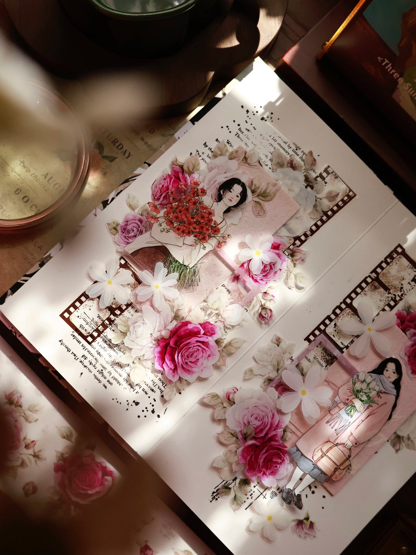 YiEr Vol15【Starry Purple】Orginal Design Pre-cut Washi/Pet Floral Tape Light Retro Landscaping Stickers