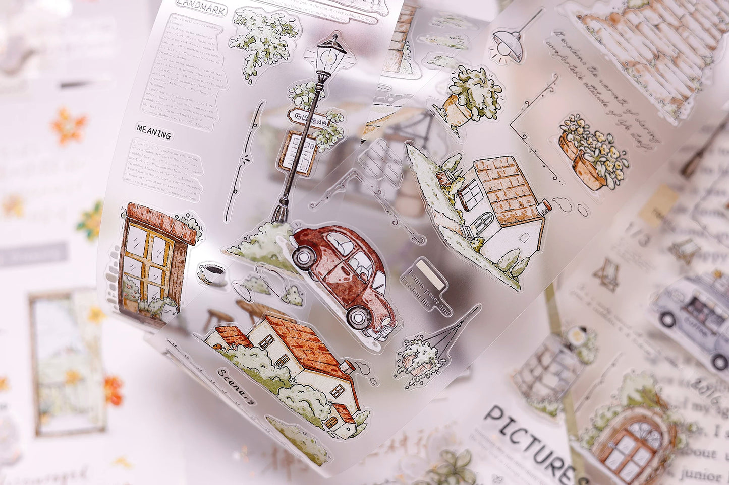 XiaoBaiJia Salt Series【Plain and Delicate】Pre-cut Orginal Design Washi/Pet Tape Light Retro Stickers
