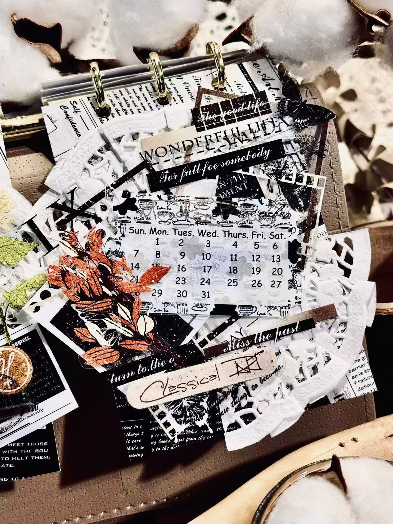 Linlanxi【Hand drawn Flower Collection】 Original New Product Light Retro Bouquet Washi/Pet Tape Long Loop Whole Roll