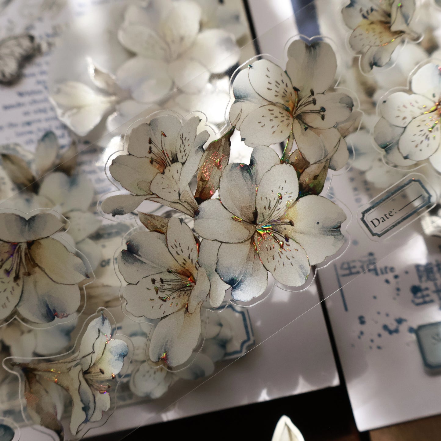 YiEr Vol15【Blue Island Sixth Beginning】Orginal Design Pre-cut Washi/Pet Floral Tape Light Retro Landscaping Stickers