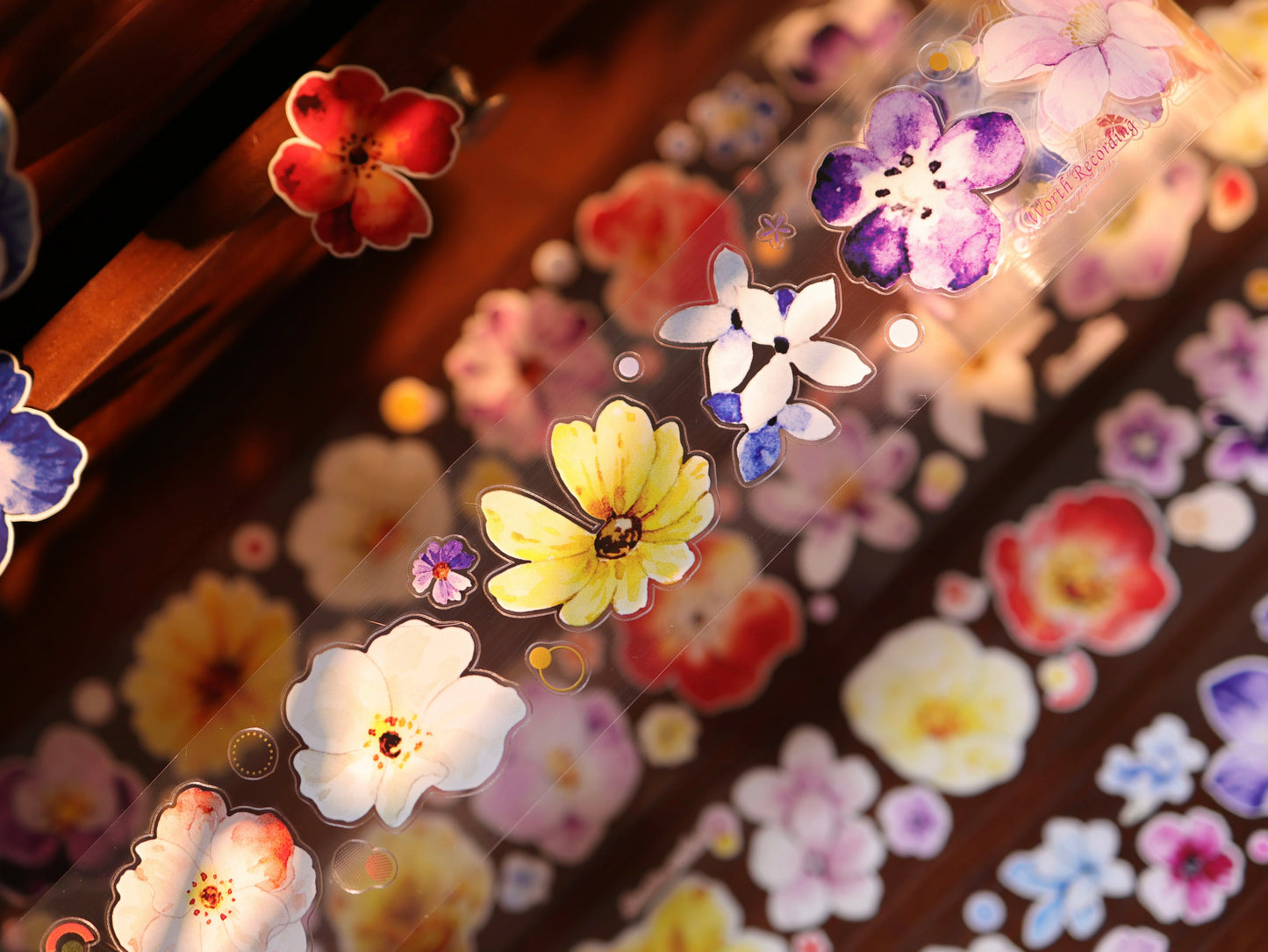 YiEr Vol17【Colorful Strips】Kiss-cut Floral Washi Tape and PET Stickers