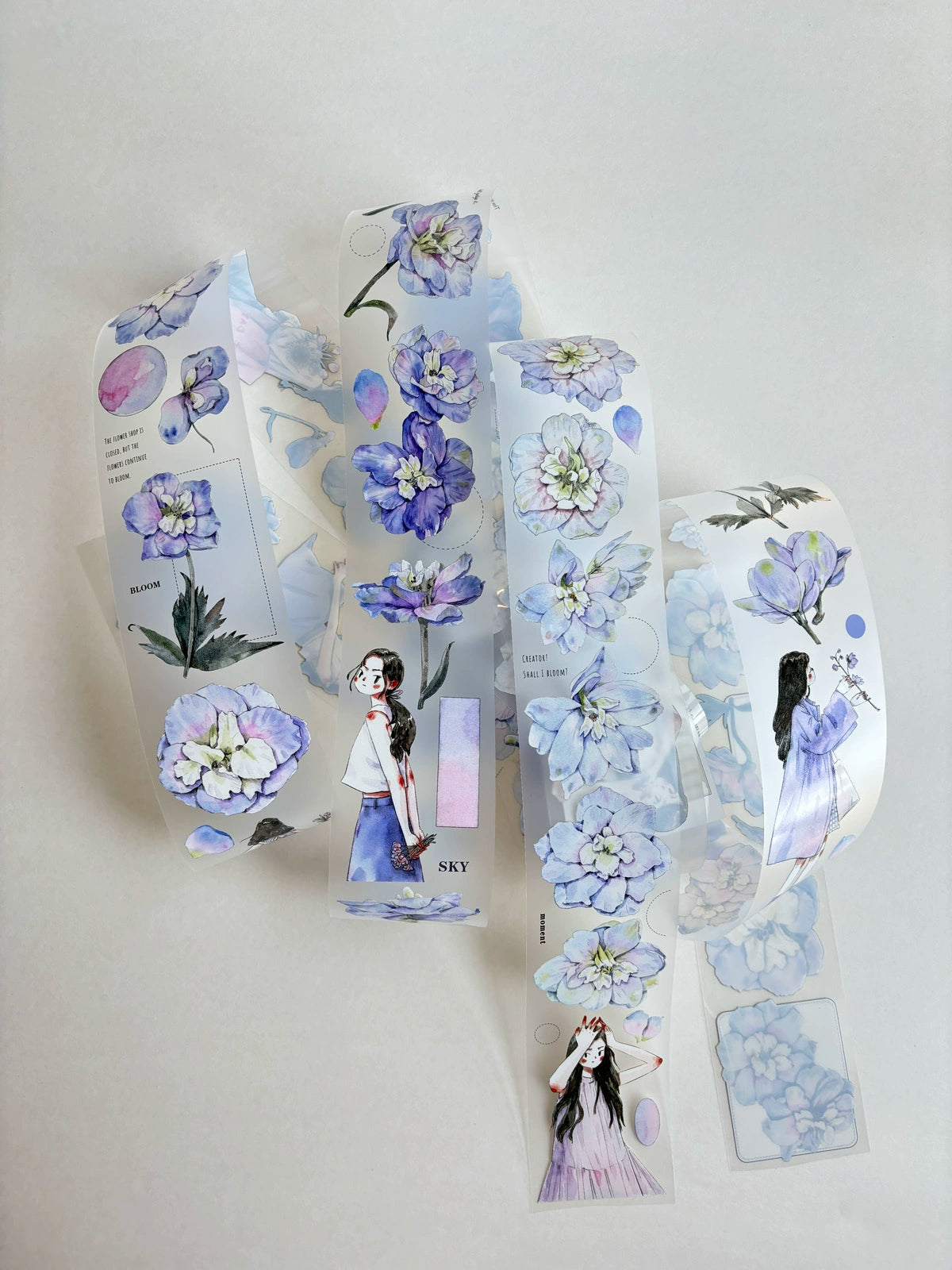 Kaixiaoxun Vol6 【Delphinium Grandiflora】 Handbook Washi/Matte PET Tape