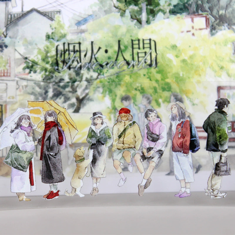 Moodtape【Passer-by&Summer Sea Street】Cute Character Original Washi Tape Stickers,for Scrapbook Supplies,Scrapbook Tape Stickers,Junk Journal Supplies