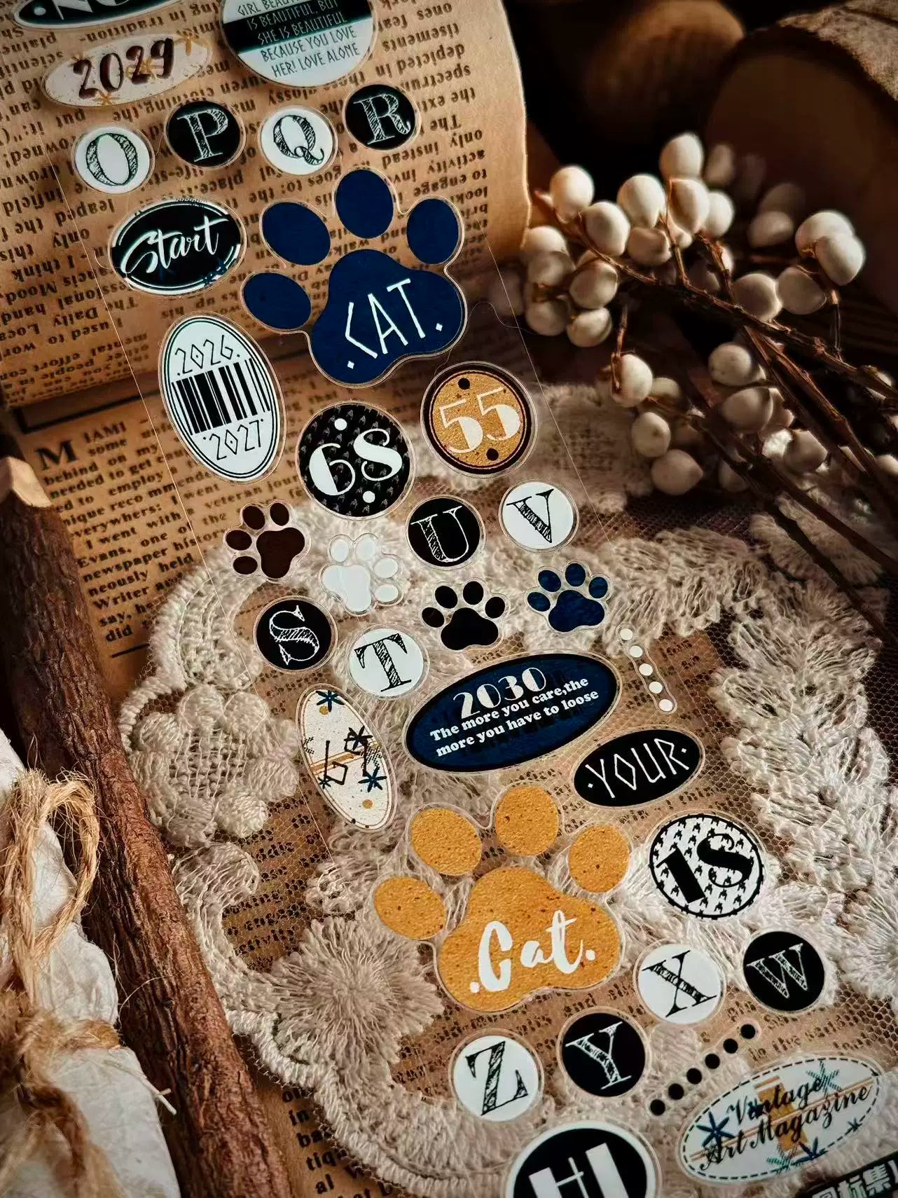 Linlanxi Vol14【Circular Label Set】Original Design Retro Exquisite Vintage Decorative Washi/Pet Tape