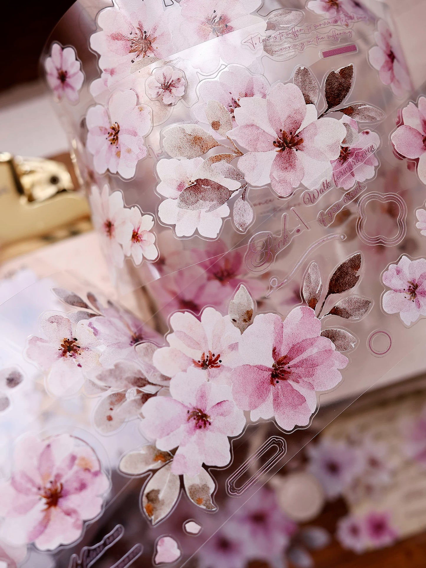 XiaoBaiJia Salt Series【Pink Mist Letter Paper】Pre-cut Orginal Design Washi/Pet Tape Light Retro Stickers