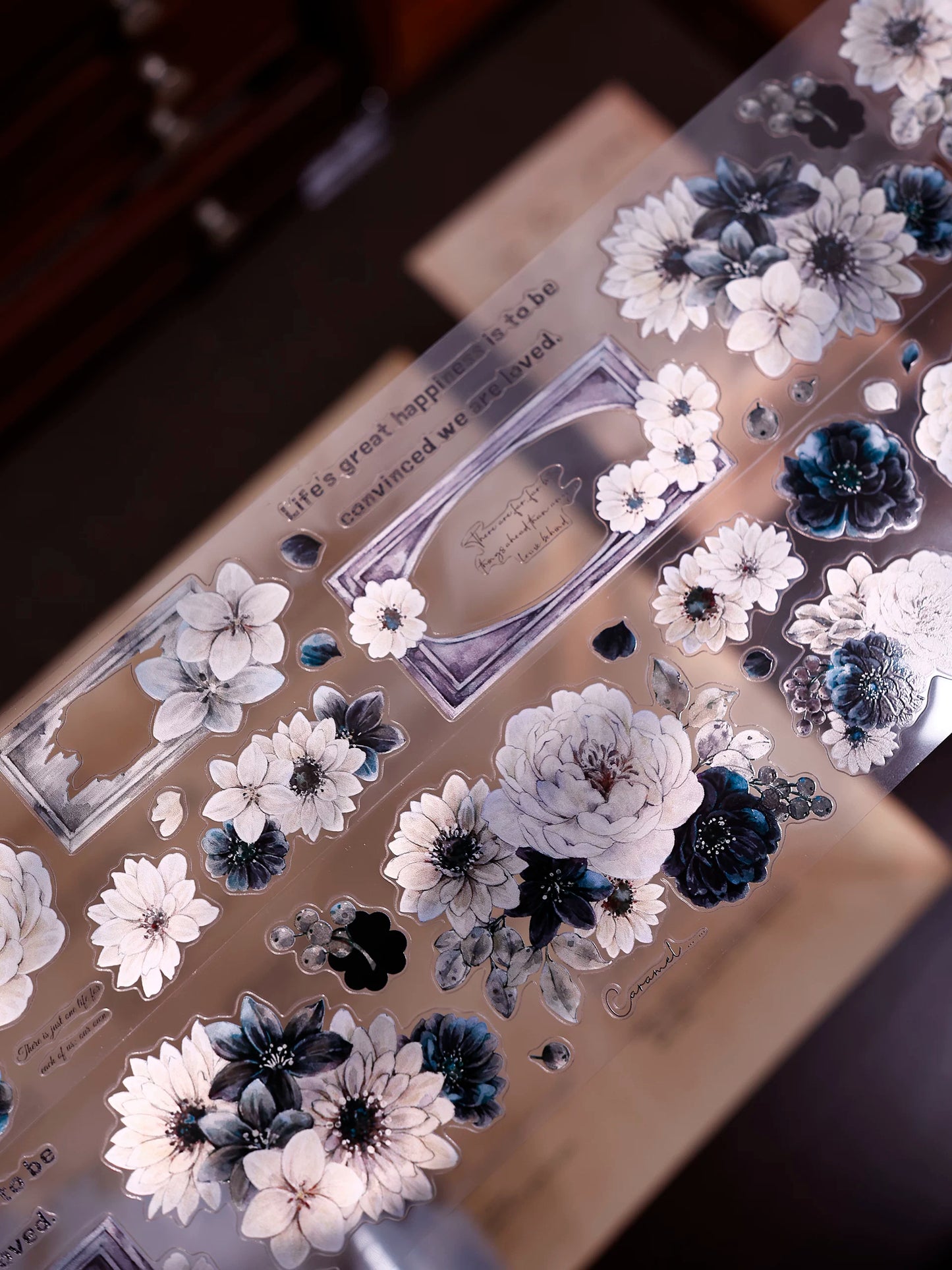 XiaoBaiJia【Old Color Floral Traces】Pre-cut Floral Orginal Design Taiwan Washi Pet Tape Light Retro Stickers