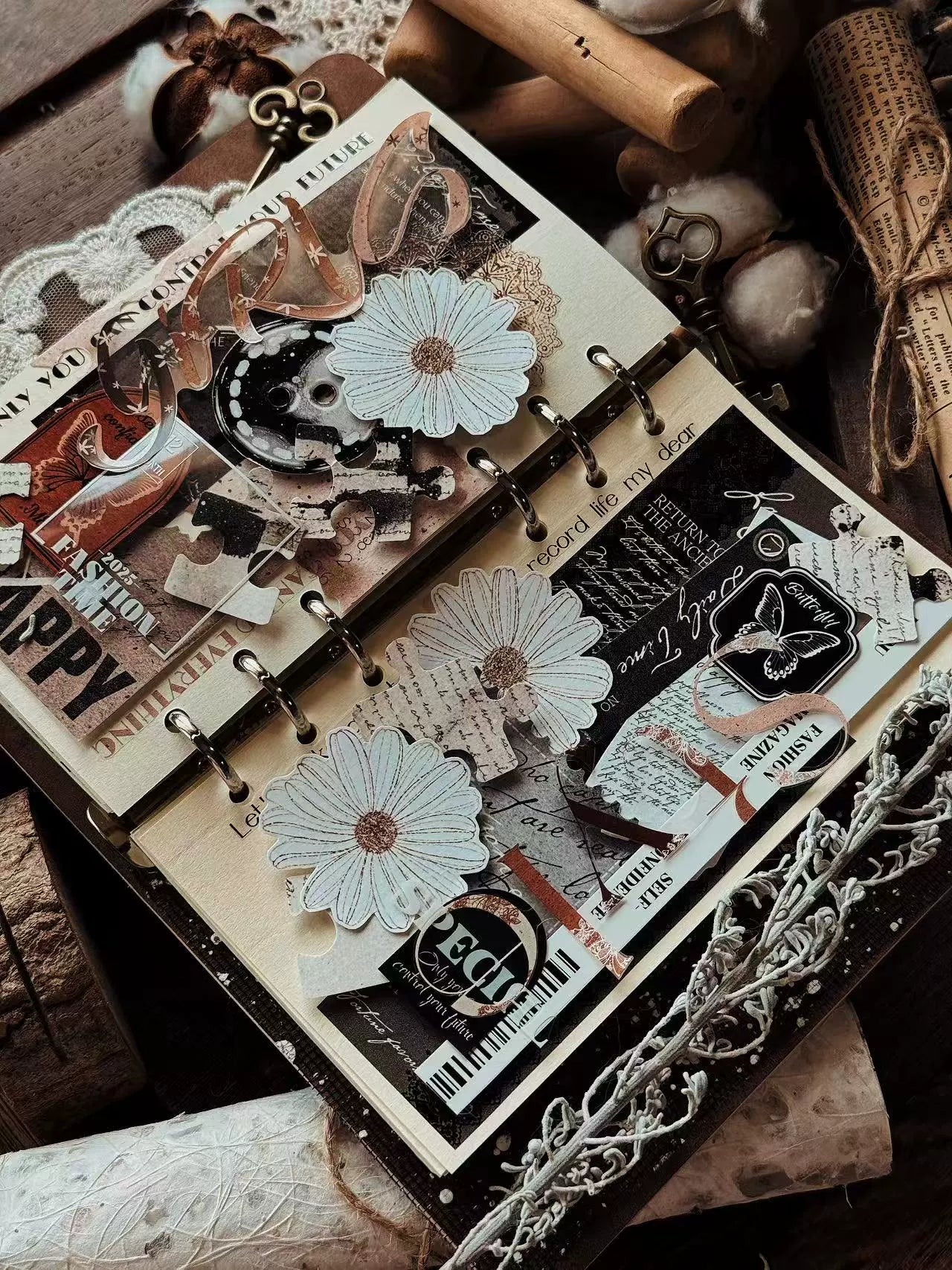 Linlanxi【Ancient Rhyme Paper Seal】Original Design Retro Broken Paper Bookkeeping Washi/Pet Tape