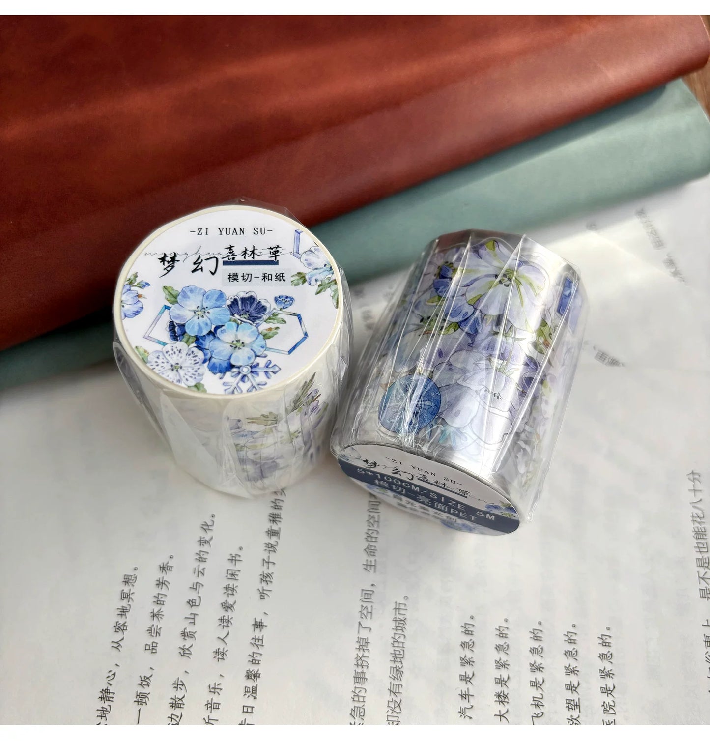 ZiYuanSu Vol15【Baby Blue Eyes】Follower Background Scene Kiss-cut Floral Washi Tape and PET Stickers