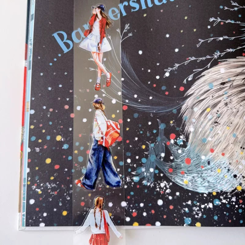 ZaoZao Vol3【Rouge】Original Design Kiss-Cut Washi PET Tape Stickers,for Scrapbook Supplies,Journaling,Junk Journal,Bullet Journal,Planner Stickers