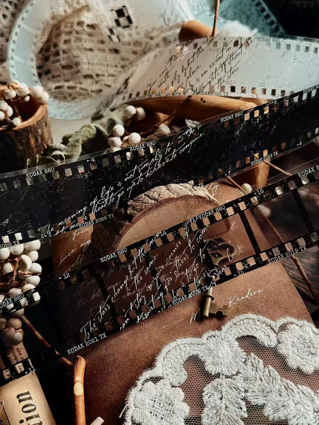 Linlanxi【Memories of Time】Original Washi/Pet Tape New Retro Life Old Film Series Decorative Tape Long Loop Full Roll