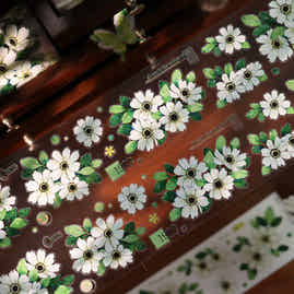 YiEr Vol17【Spring Field Green Letter】Kiss-cut Floral Washi Tape and PET Stickers