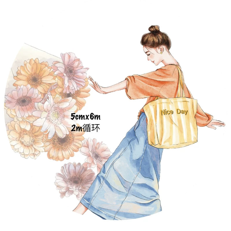 ZaoZao Vol1【Thousand Suns】Original Design Kiss-Cut Washi PET Tape Stickers,for Scrapbook Supplies,Journaling,Junk Journal,Bullet Journal,Planner Stickers