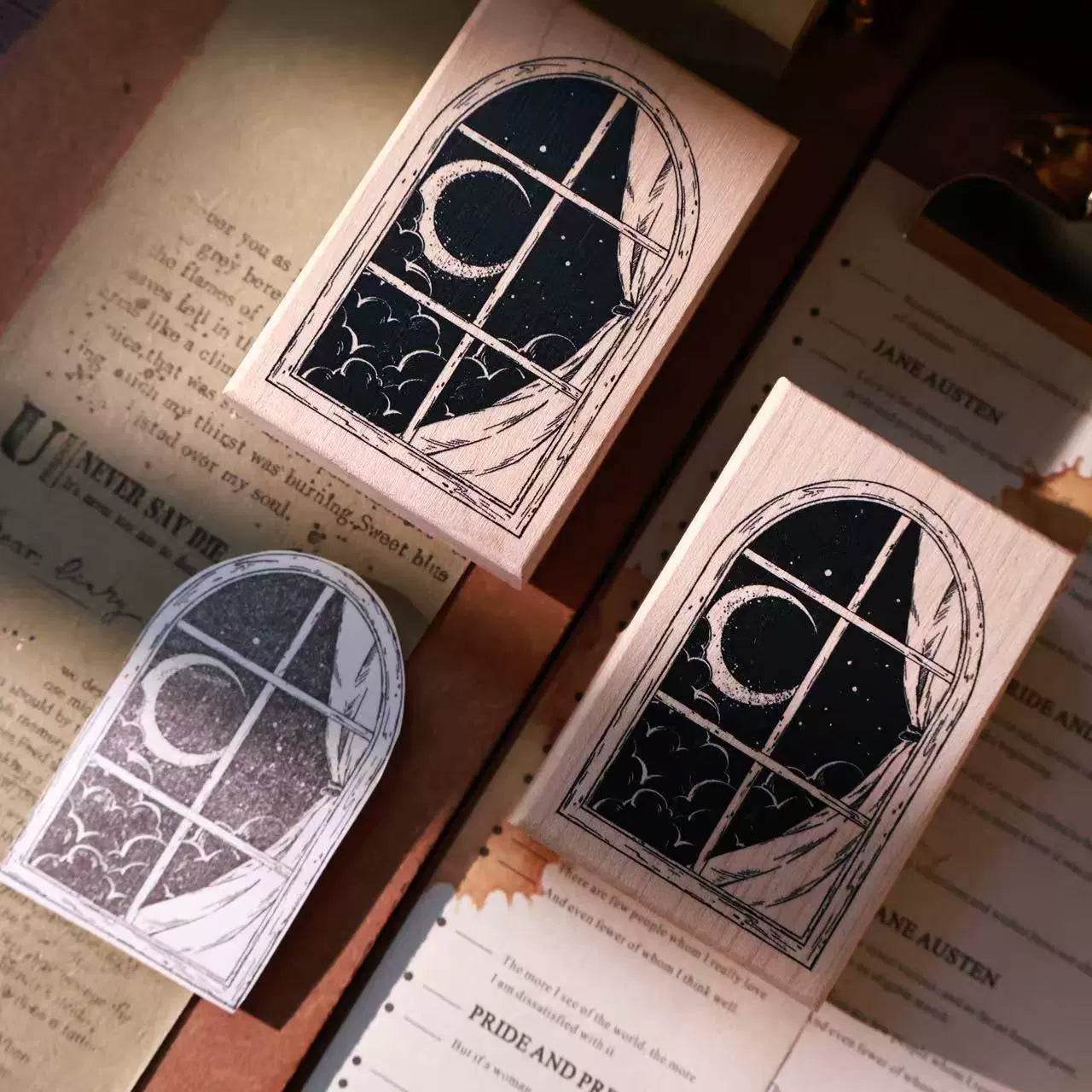 YiEr Vol14【Windows Stamp】Imported Maple Red Rubber and Maple Wood Stamp