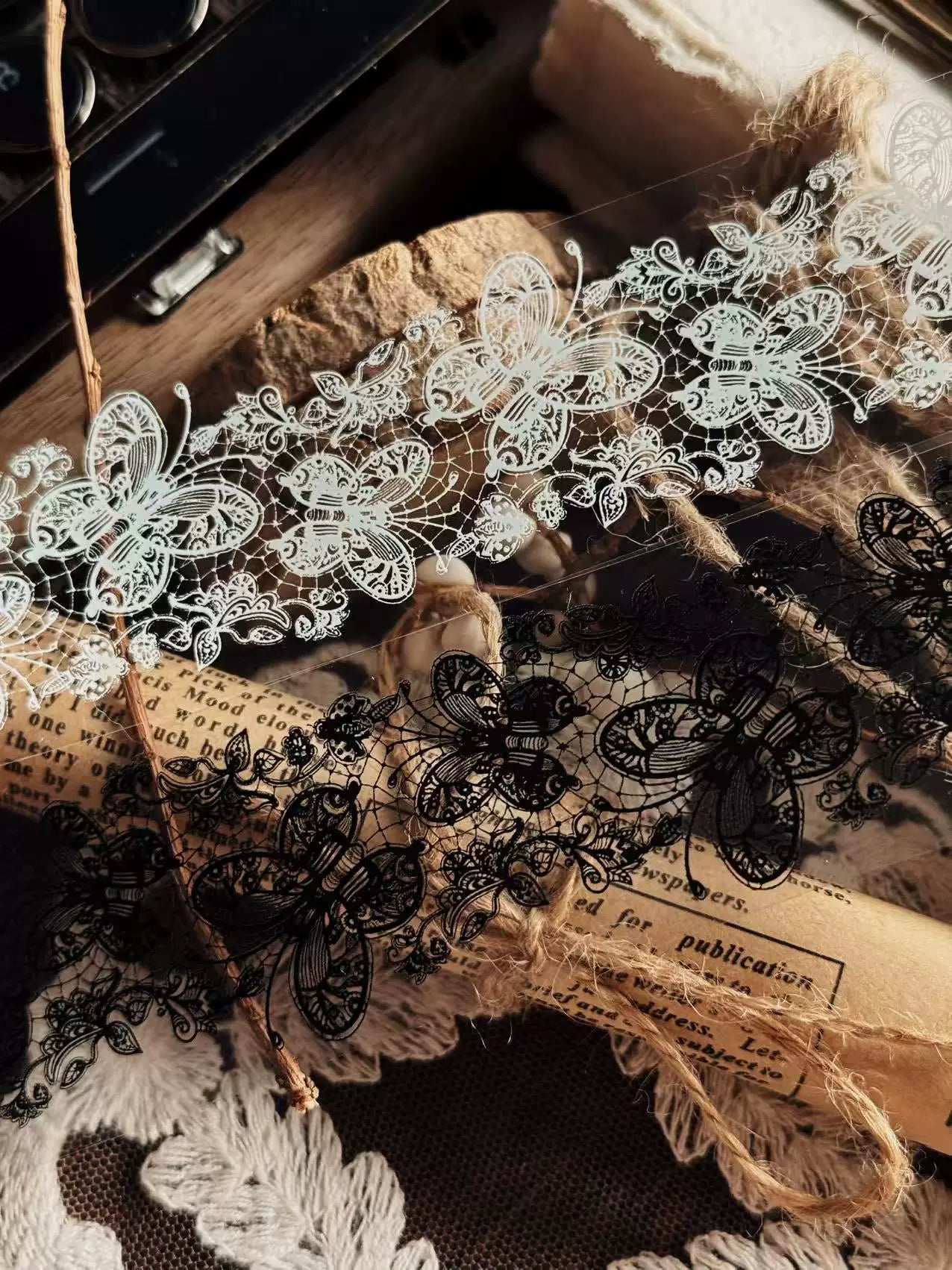 Linlanxi Vol13【Vintage Lace Trim】Original Design Retro Broken Paper Bookkeeping Washi Pet Tape