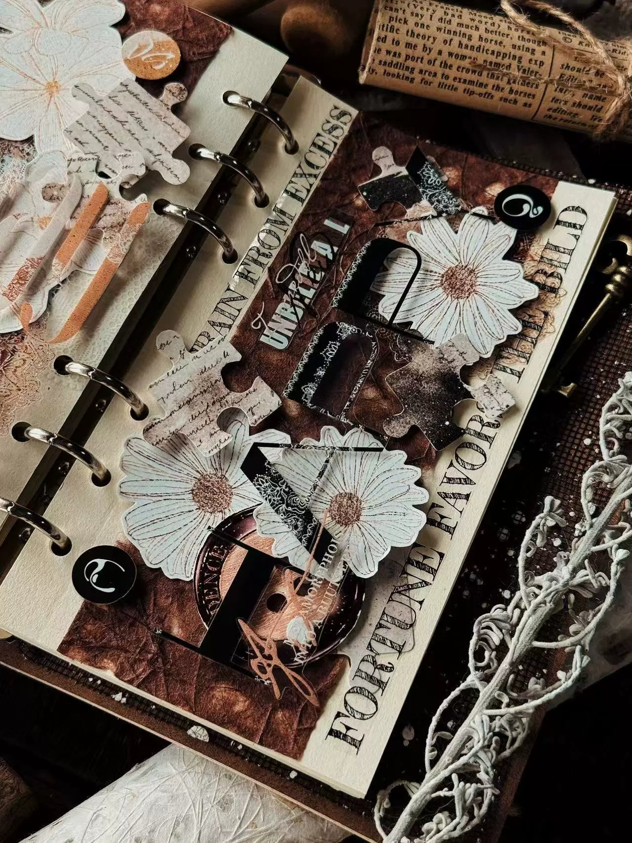 Linlanxi 【Residual Charm and Flowing Light】Original Pre-cut Washi/Pet Tape,New Fashion Retro Wider English Text