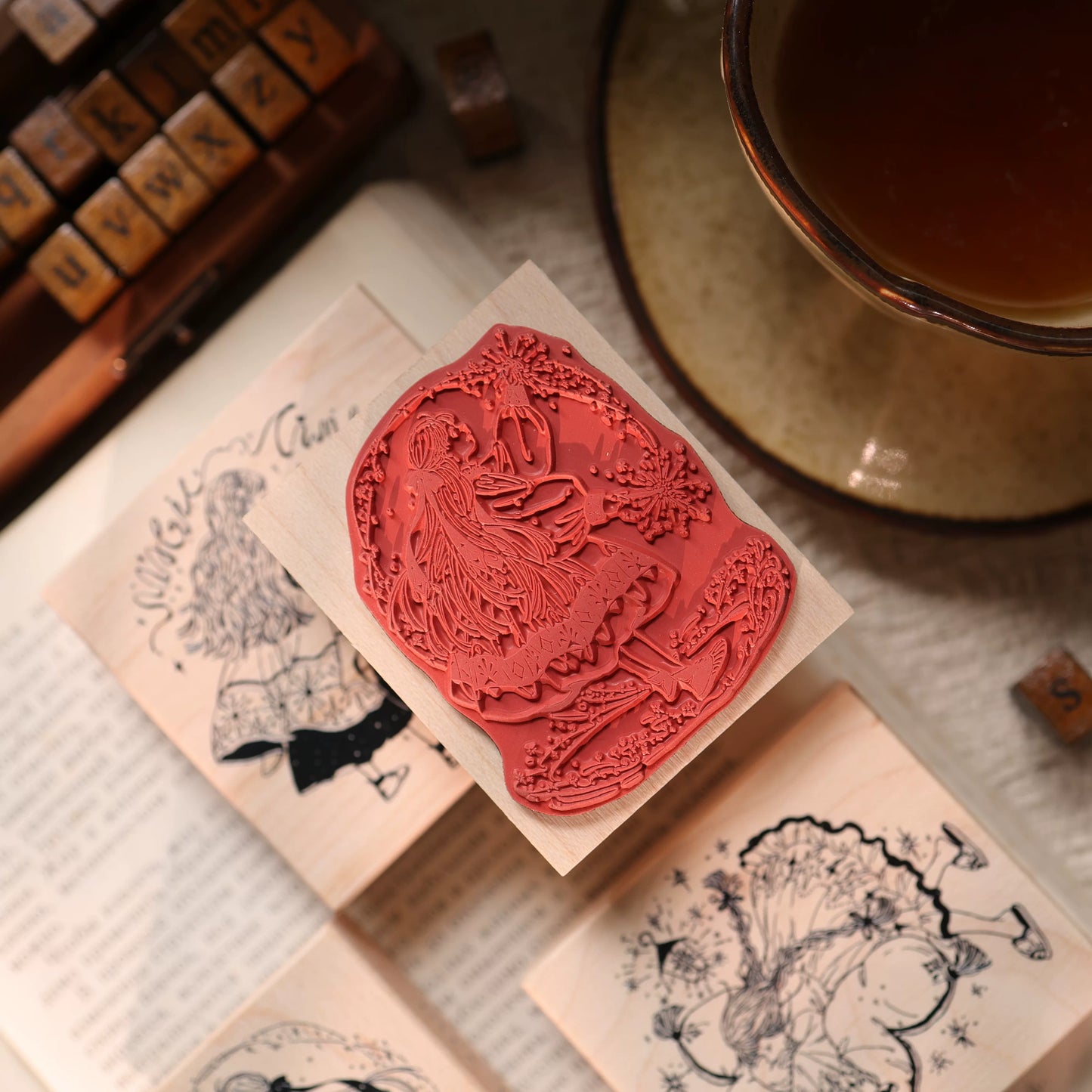 YiEr Vol17【Magical Girl】Imported Maple Red Rubber and Maple Wood Stamp