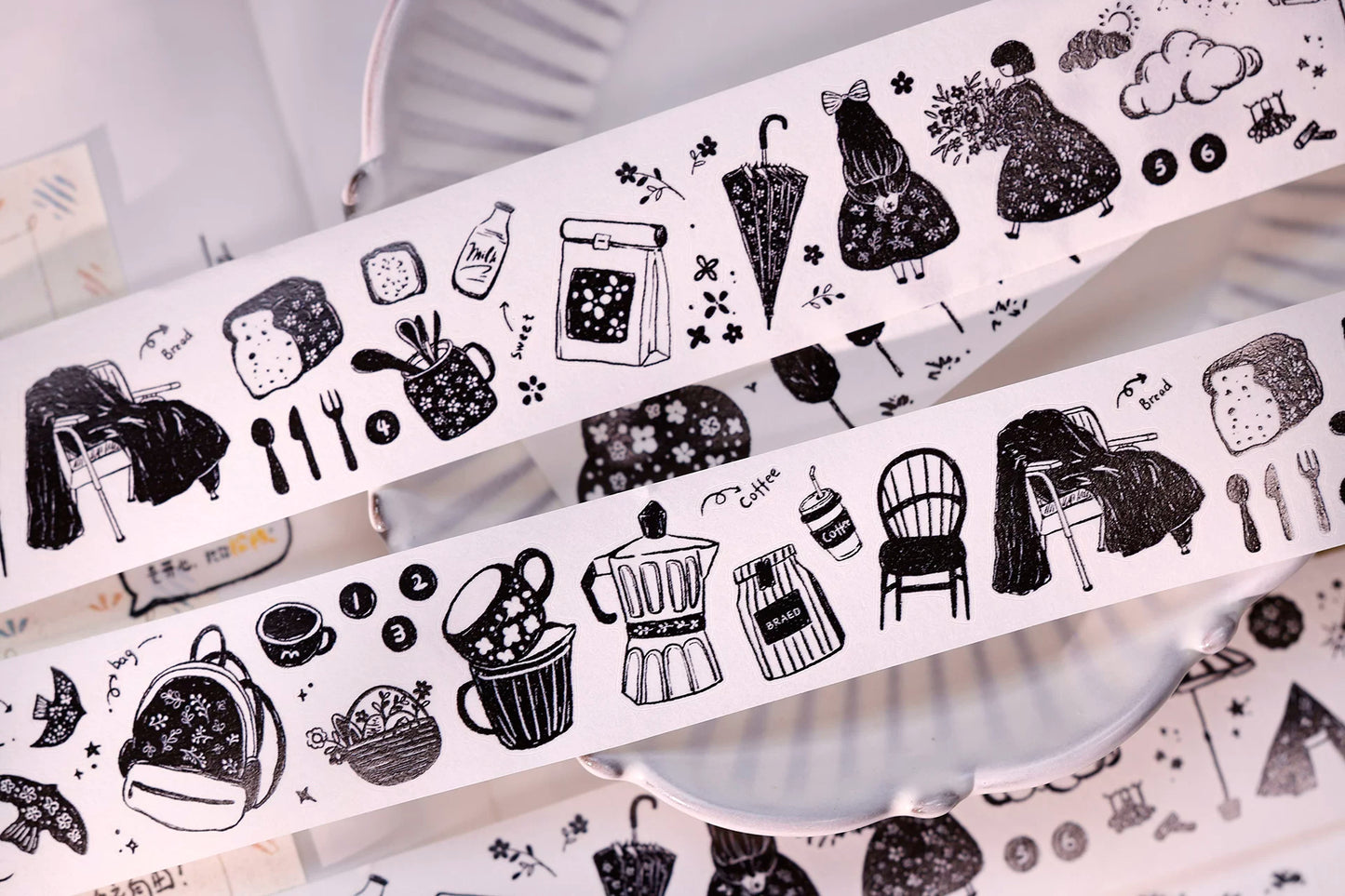 XiaoBaiJia Salt Series【Plain Color Painting】Pre-cut Orginal Design Mall Figures Embellish Washi/Pet Tape Light Retro Stickers