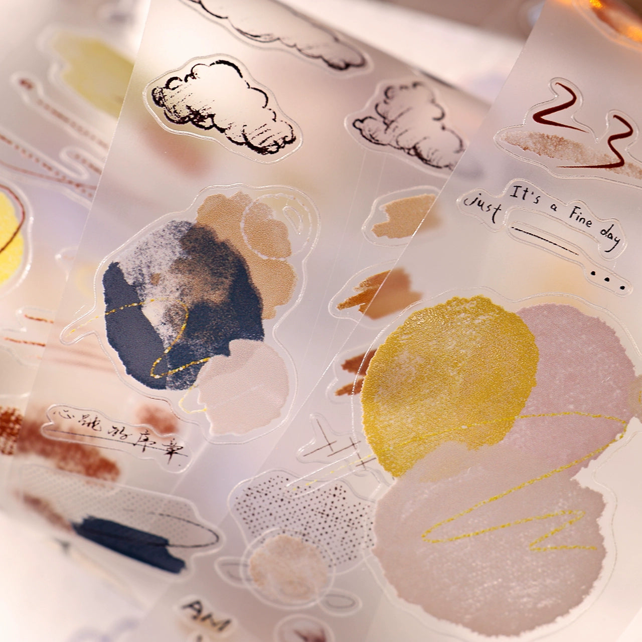 XiaoBaiJia Minimalist Style【Small Decoration】Light Retro Orginal Design Washi Pet Tape Landscape Stickers