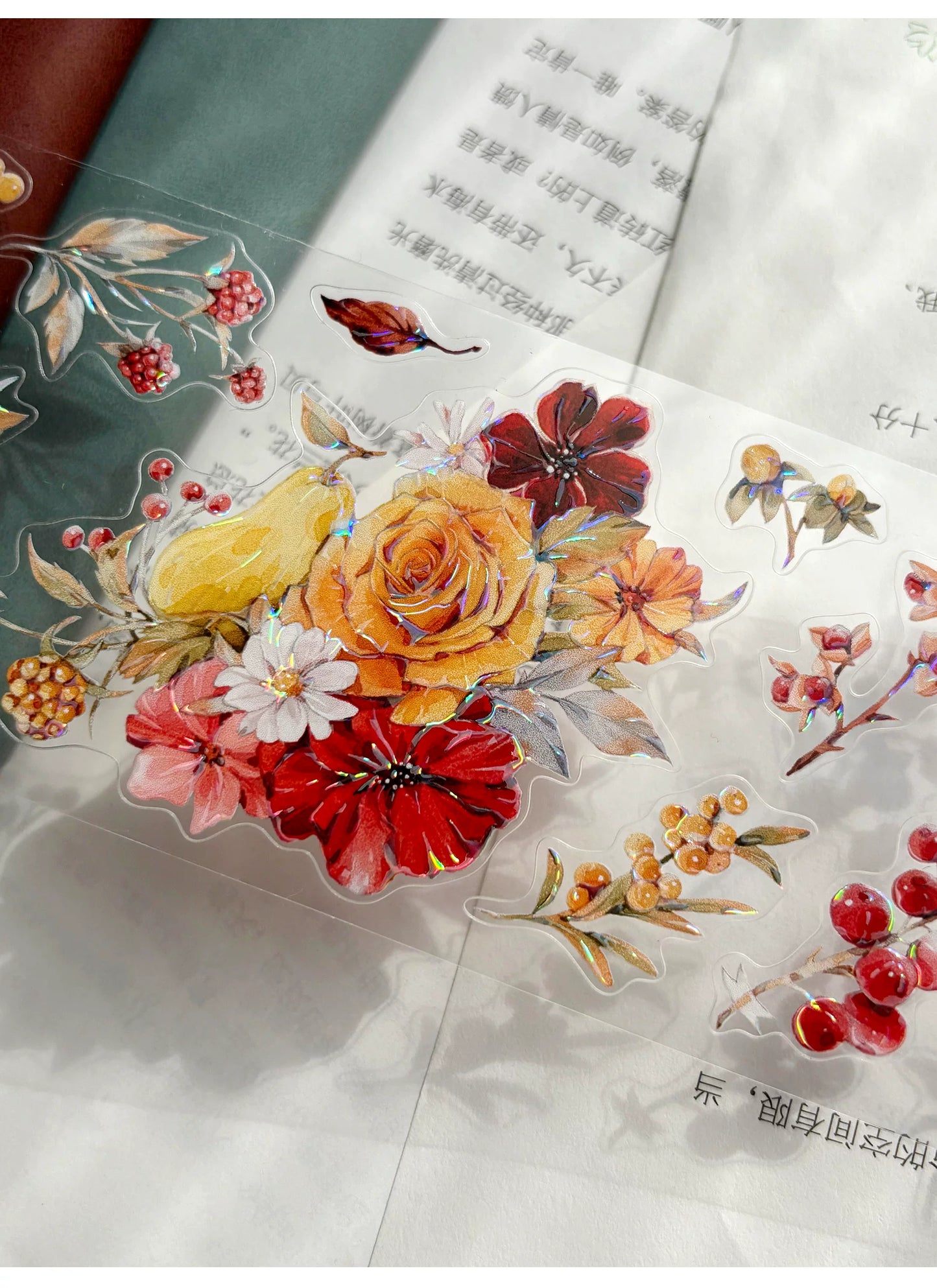 ZiYuanSu Vol15【Falling Fragrance】Kiss-cut Floral Washi Tape and PET Stickers