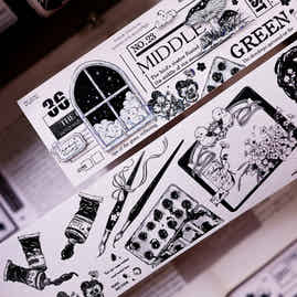 XiaoBaiJia Salt Series【Black and White Art World】Pre-cut Orginal Design Washi/Pet Tape Light Retro Stickers