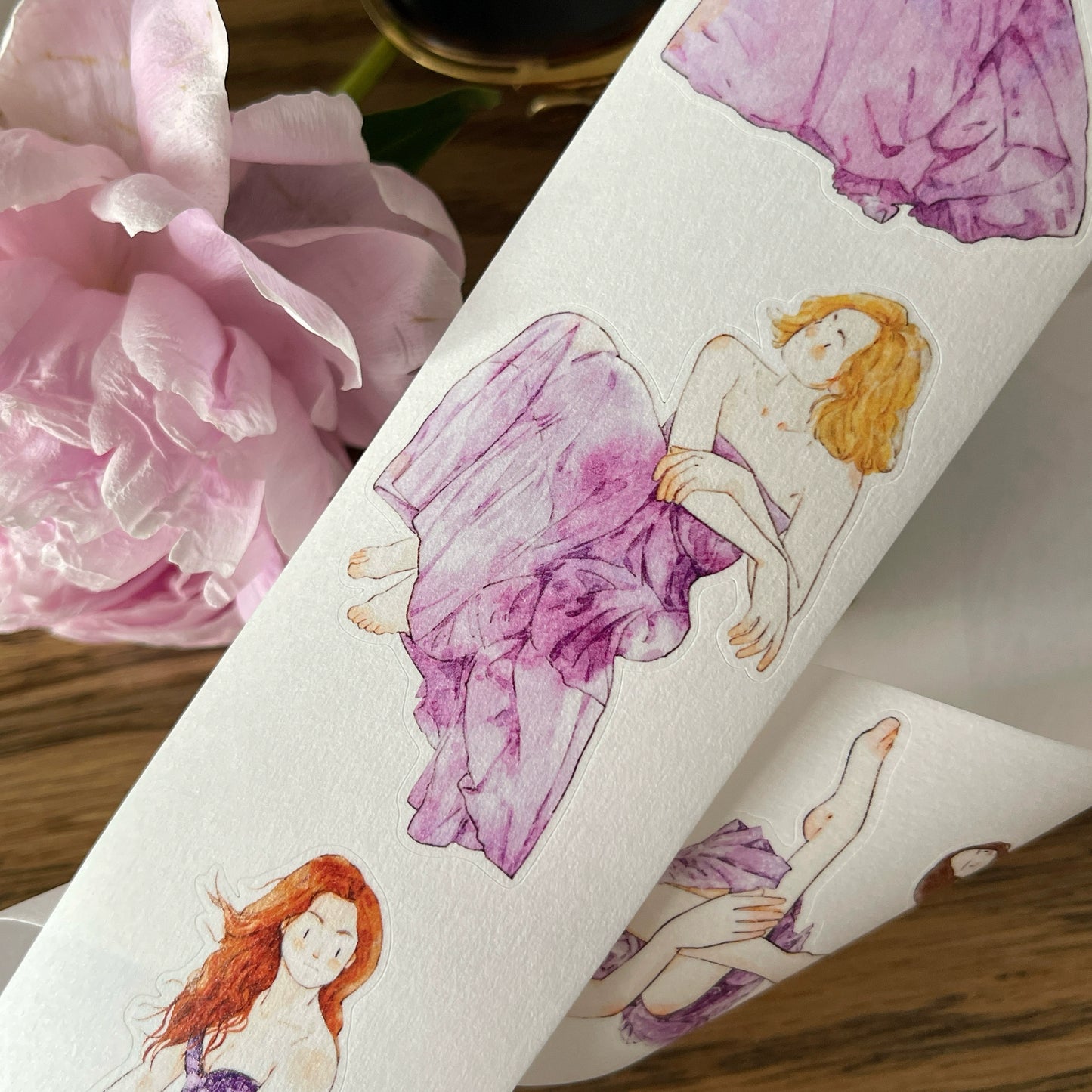 DingDing Vol10【36#Summer Days】Original Design Pre-Cut Washi/PET Tape Stickers,for Scrapbook Supplies,Journaling,Junk Journal,Bullet Journal,Planner Stickers