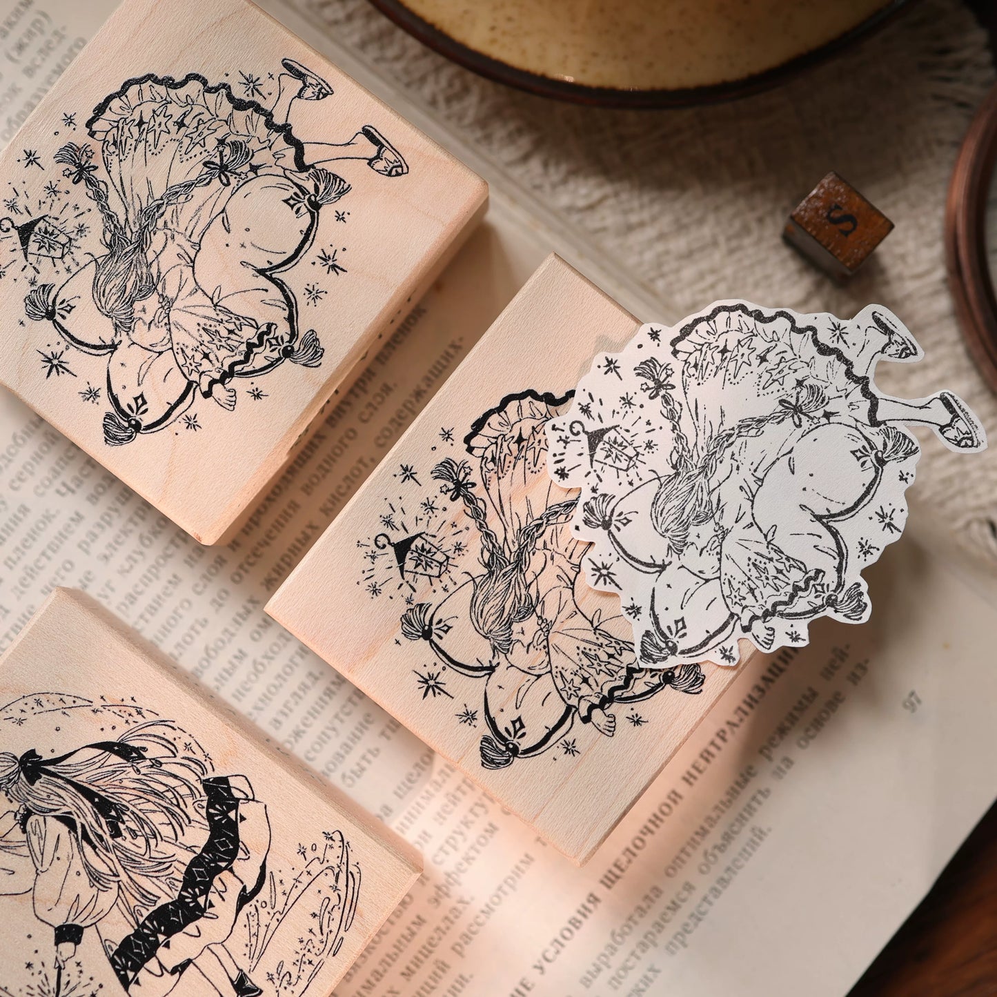 YiEr Vol17【Magical Girl】Imported Maple Red Rubber and Maple Wood Stamp
