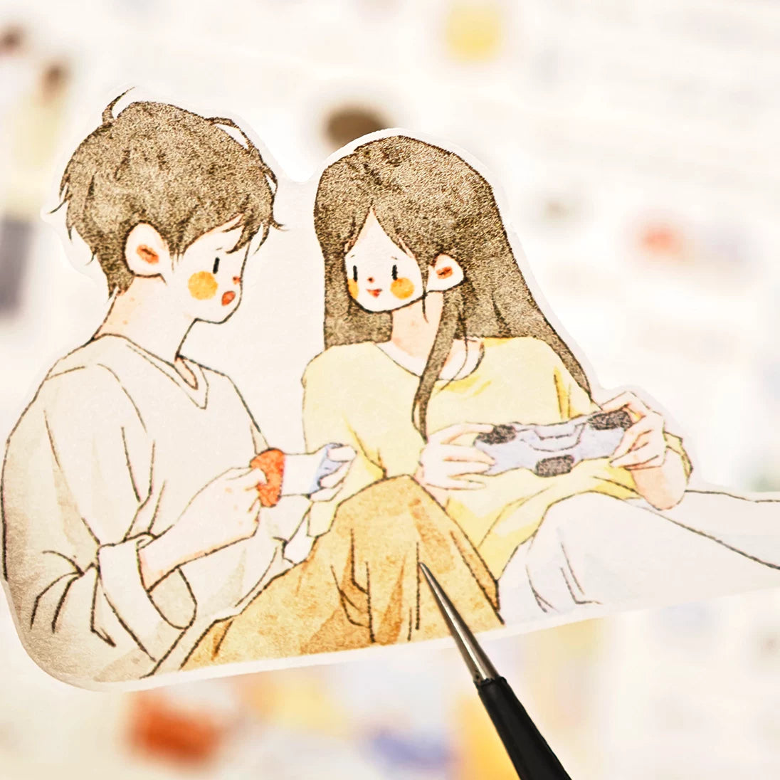 XingXing Vol12【Auf der gleichen Wellenlänge】 Vorgestanztes, salzbasiertes Pärchen-Tagebuch für Süße, Glück und Ärger für ein Leben lang Washi PET Tape
