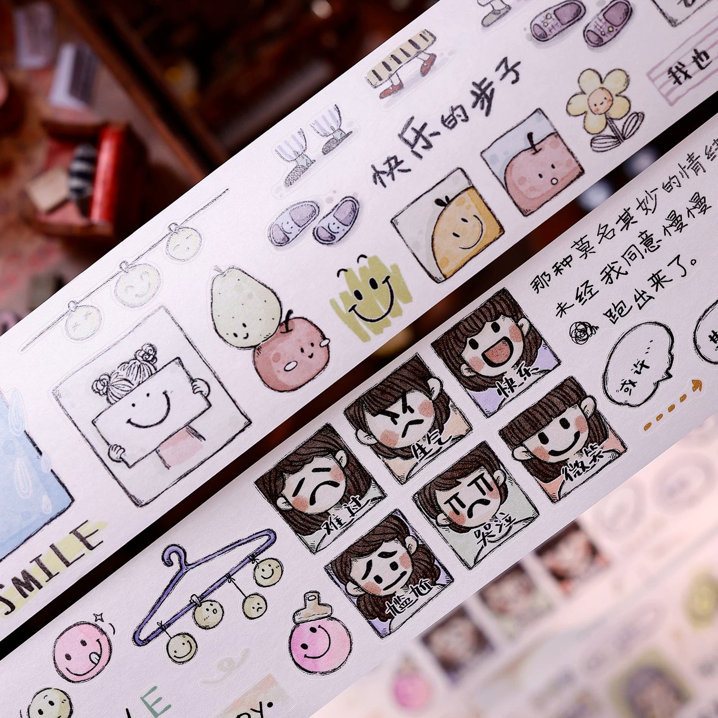 XiaoBaiJia Salt Series【Small Emotions】Pre-cut Orginal Design Vintage Text Washi/Pet Tape Light Retro Stickers