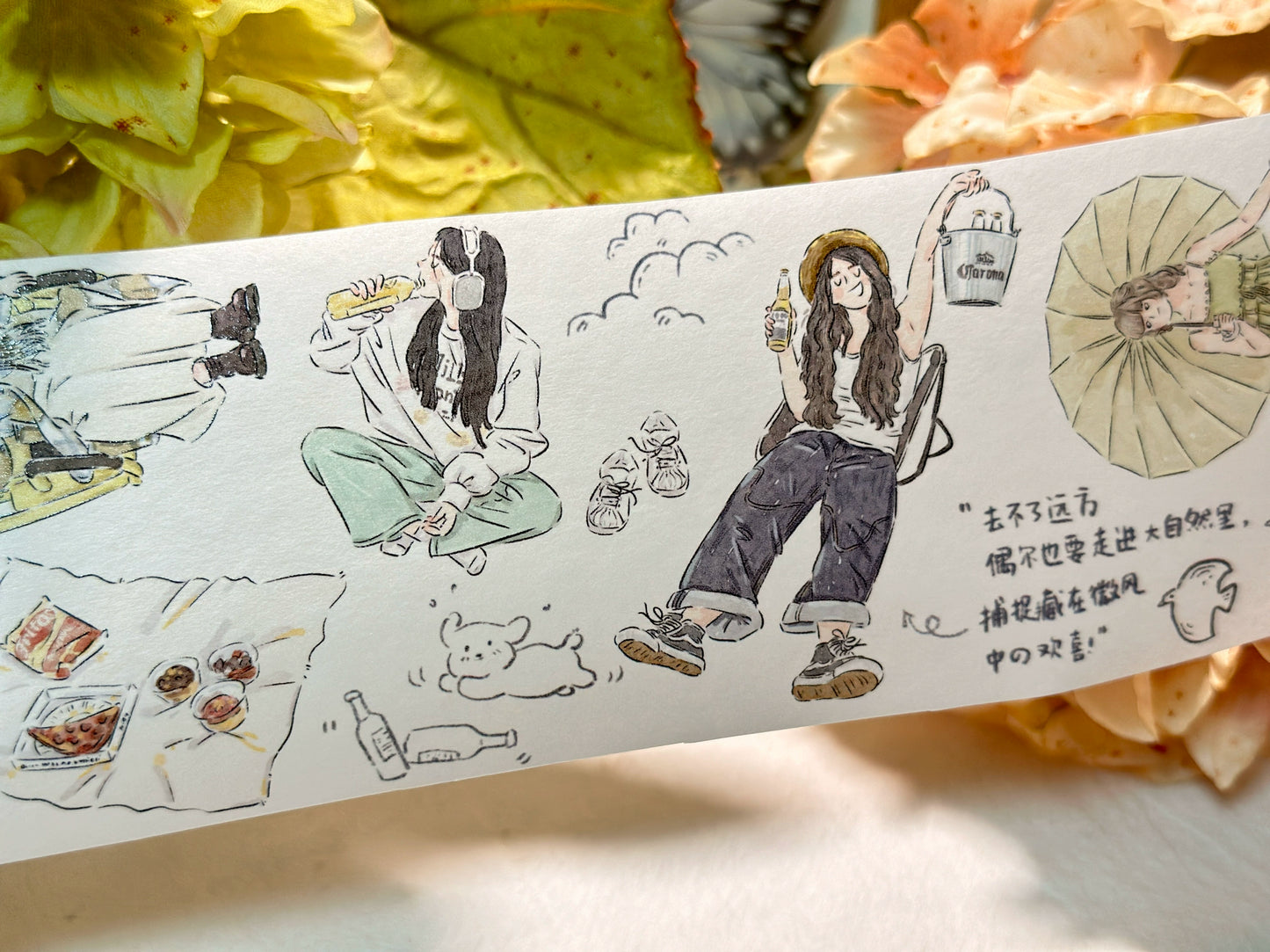 XiYue【Free Verse】Original Character Design Washi/PET Tape Stickers,for Scrapbook Supplies,Journaling,Junk Journal,Bullet Journal,Planner Stickers