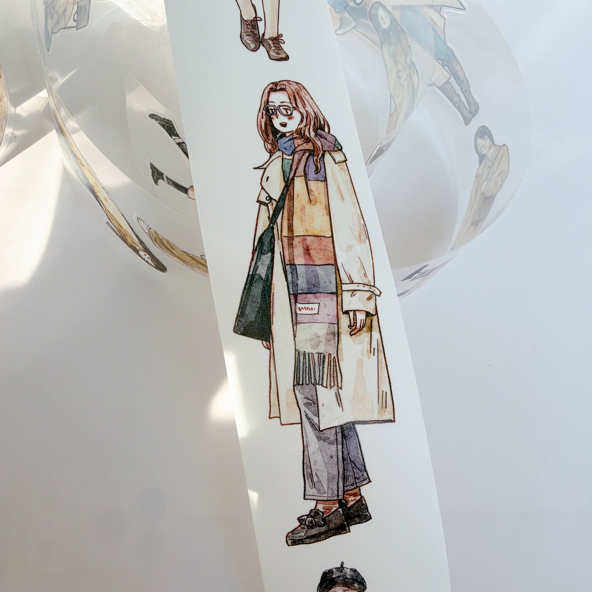 Kaixiaoxun Vol14【Early Autumn】 Pre-Cut Long Loop Washi/Matte PET Tape for Scrapbook Supplies,Junk Journal Supplies