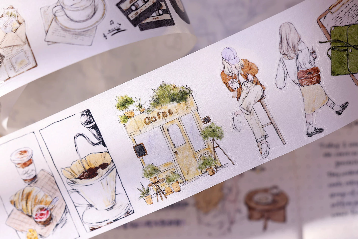 XiaoBaiJia Salt Series【A Person's Daily Routine】Pre-cut Orginal Design Washi/Pet Tape Light Retro Stickers