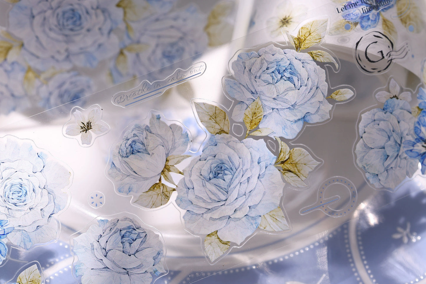 XiaoBaiJia【Jian Shi Blue】Light Retro Orginal Design Washi Pet Tape Landscape Stickers