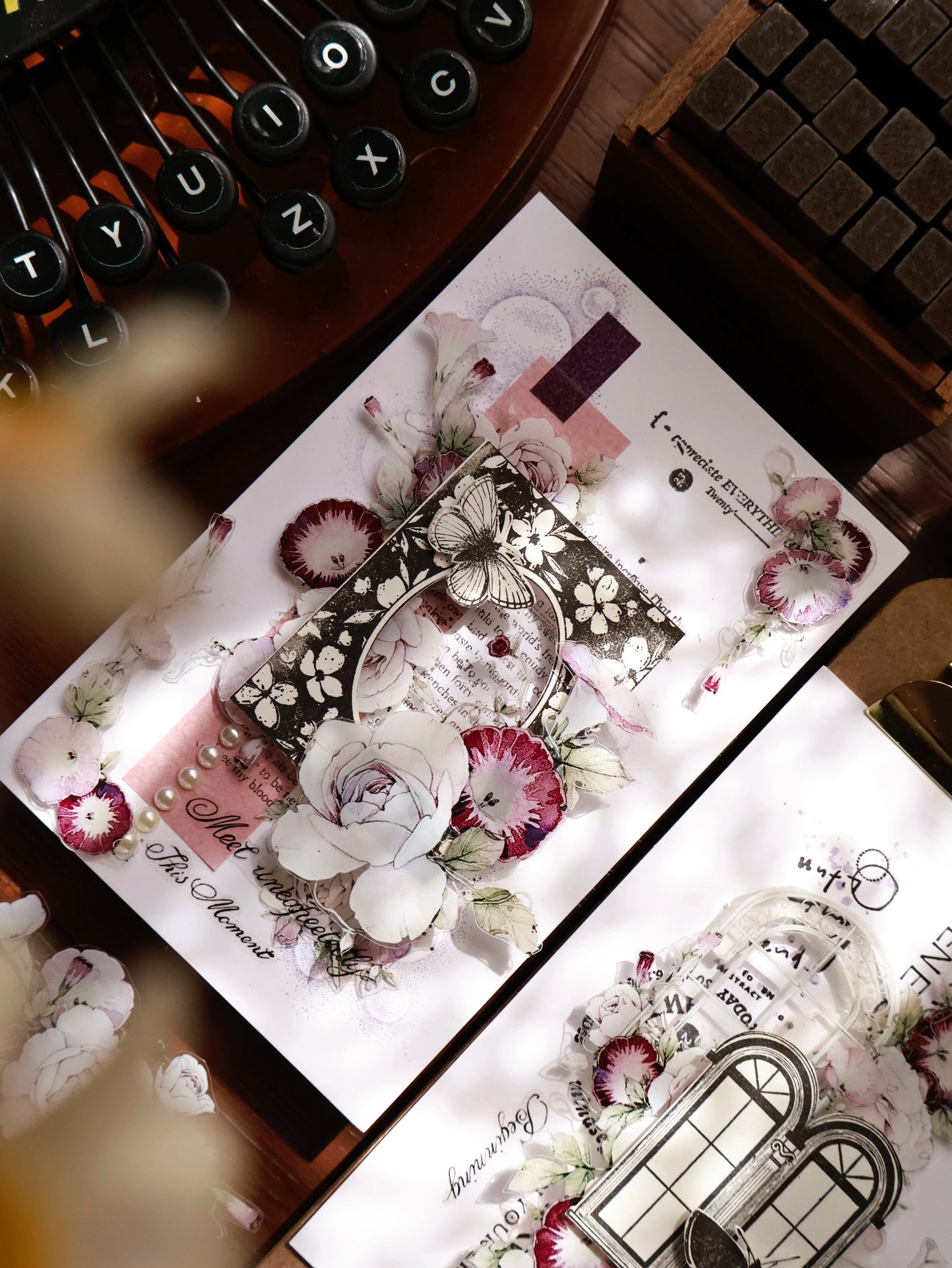 YiEr Vol15【Ink Colored Butterfly】Imported Maple Red Rubber and Maple Wood Stamp