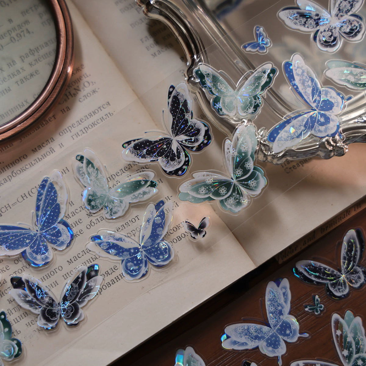 YiEr Vol18【Glasswing Butterfly】Pre-cut Orginal Design Butterfly Washi Tape and PET Stickers