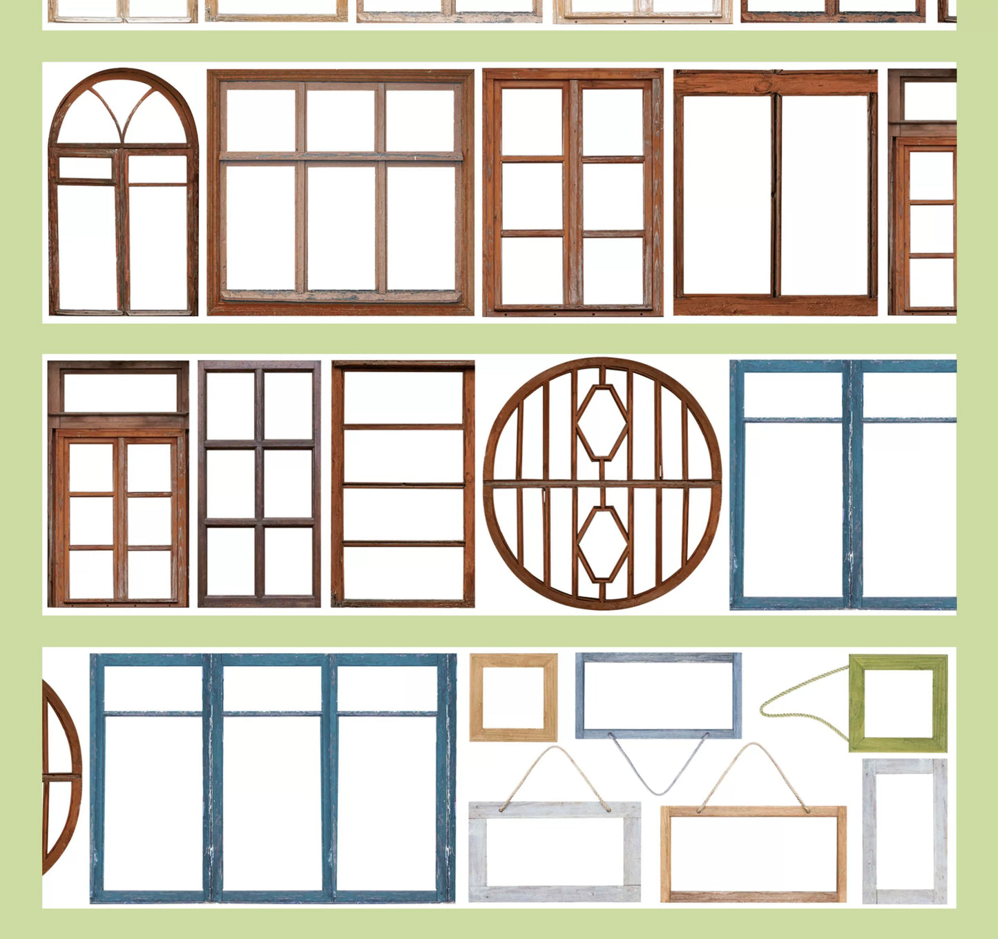 Moodtape【A Window With Autumn Border】window Landscape Frame Original Design Washi/Pet Tape Stickers,for Scrapbook Supplies,Scrapbook Tape Stickers,Junk Journal Supplies