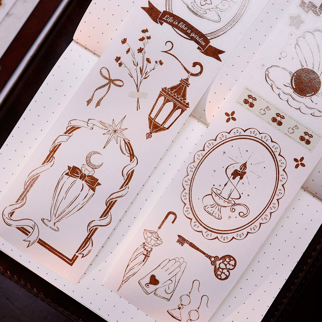 XiaoBaiJia Salt Series【Caramel Collection】Pre-cut Orginal Design Vintage Small Decorative Frame Washi/Pet Tape Light Retro Stickers