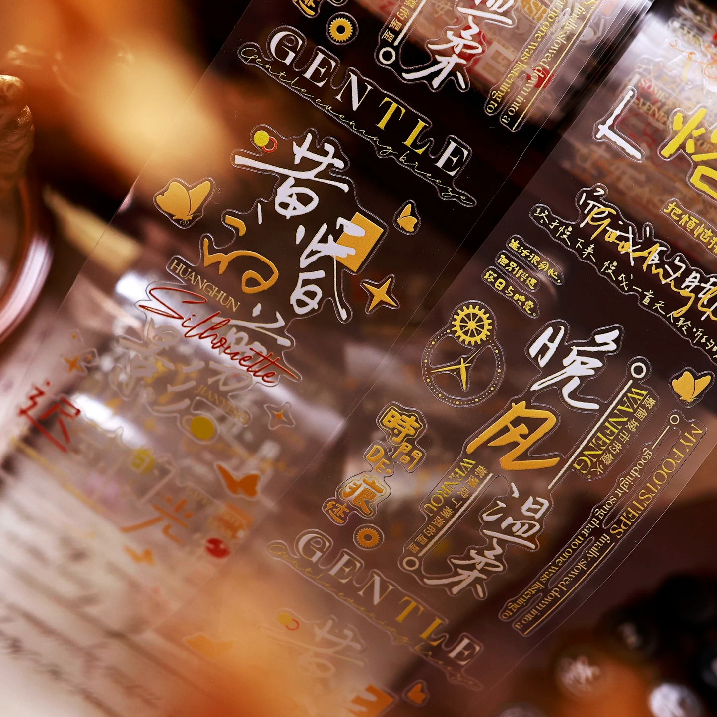 XiaoBaiJia 【Orange Chronicles】Pre-cut Orginal Design Washi/Pet Tape Light Retro Stickers