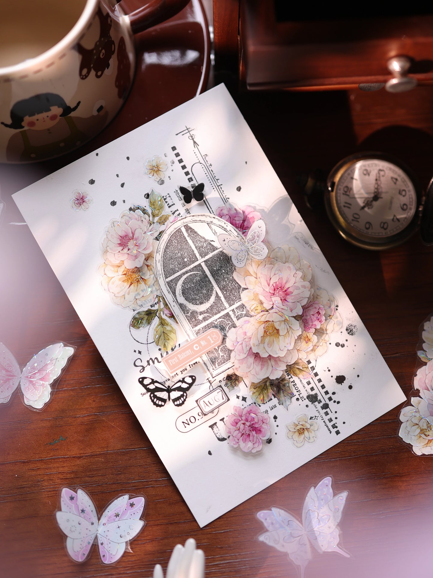 YiEr Vol17【Cicada Dream Butterfly】Kiss-cut Butterfly Washi Tape and PET Stickers